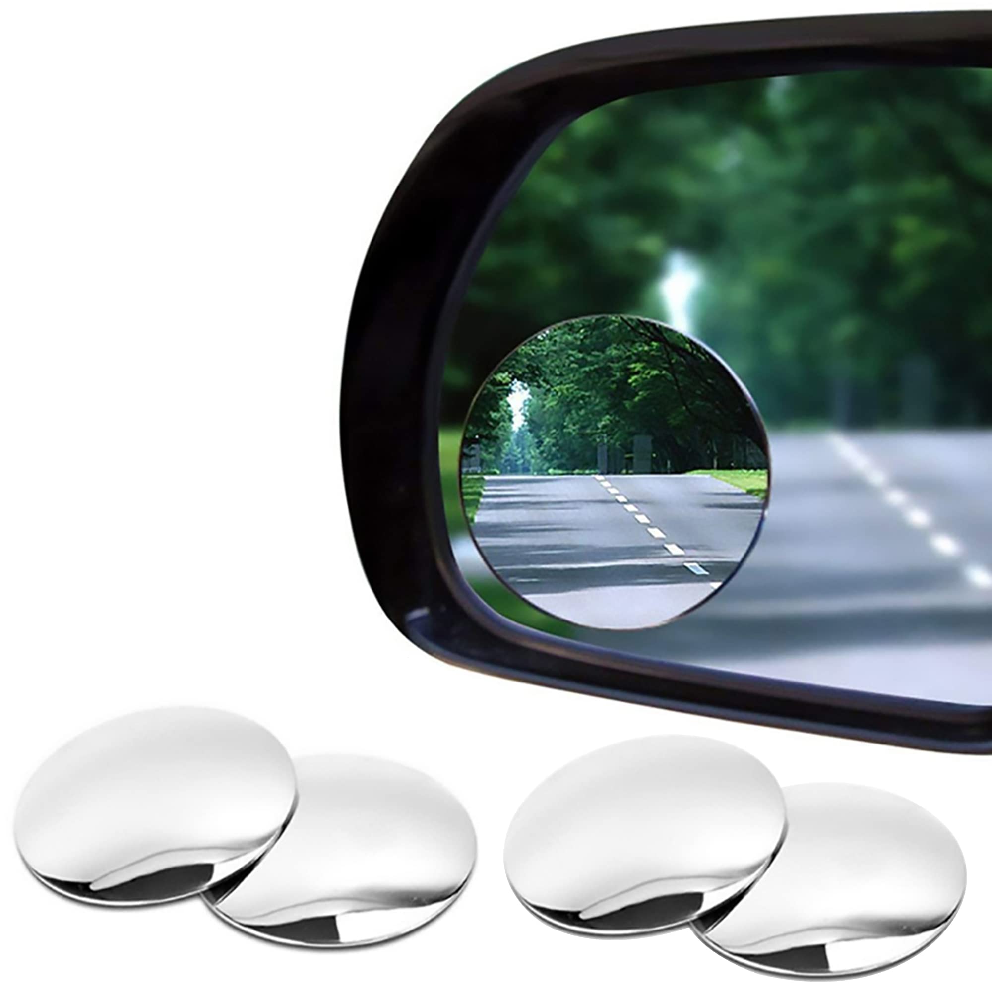 Blind Spot Mirror - 4 Pack 2'' Blind Spot Mirrors For Cars - Rust Resistant Aluminum - New Larger 2 Inch Rear View Blind Spot Mi