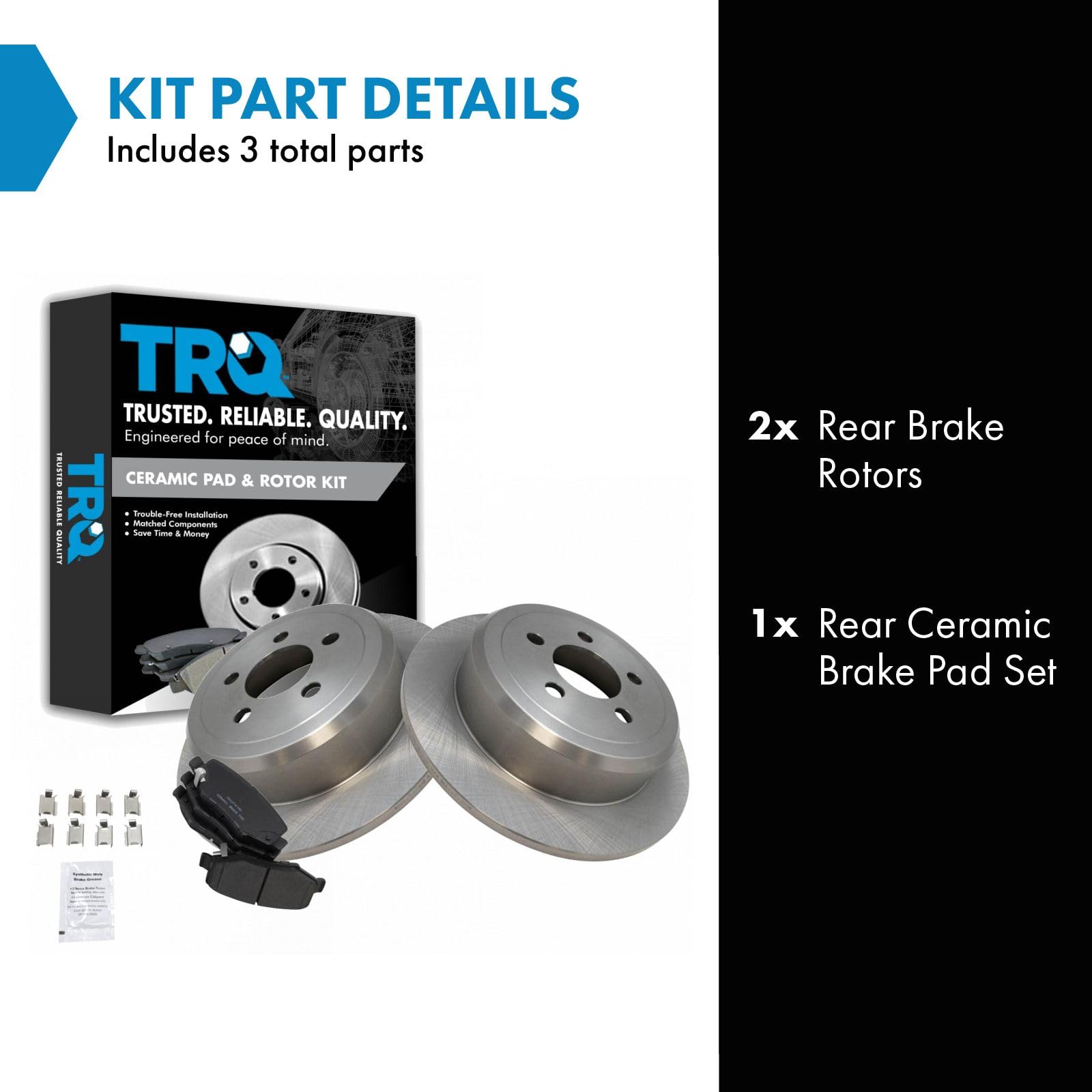Trq Rear Ceramic Disc Brake Pads & Rotors Kit For Dodge Nitro Jeep Liberty
