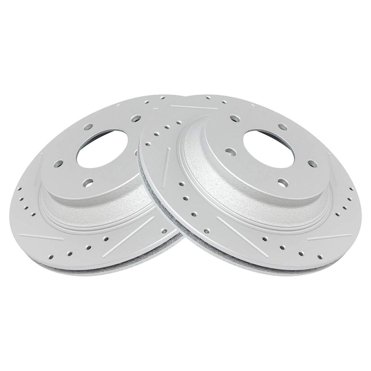 Trq Front Performance Brake Rotors Set Vented Premium G-Coated Cross Drilled & Slotted Compatible With 1988-1996 Chevrolet Corve