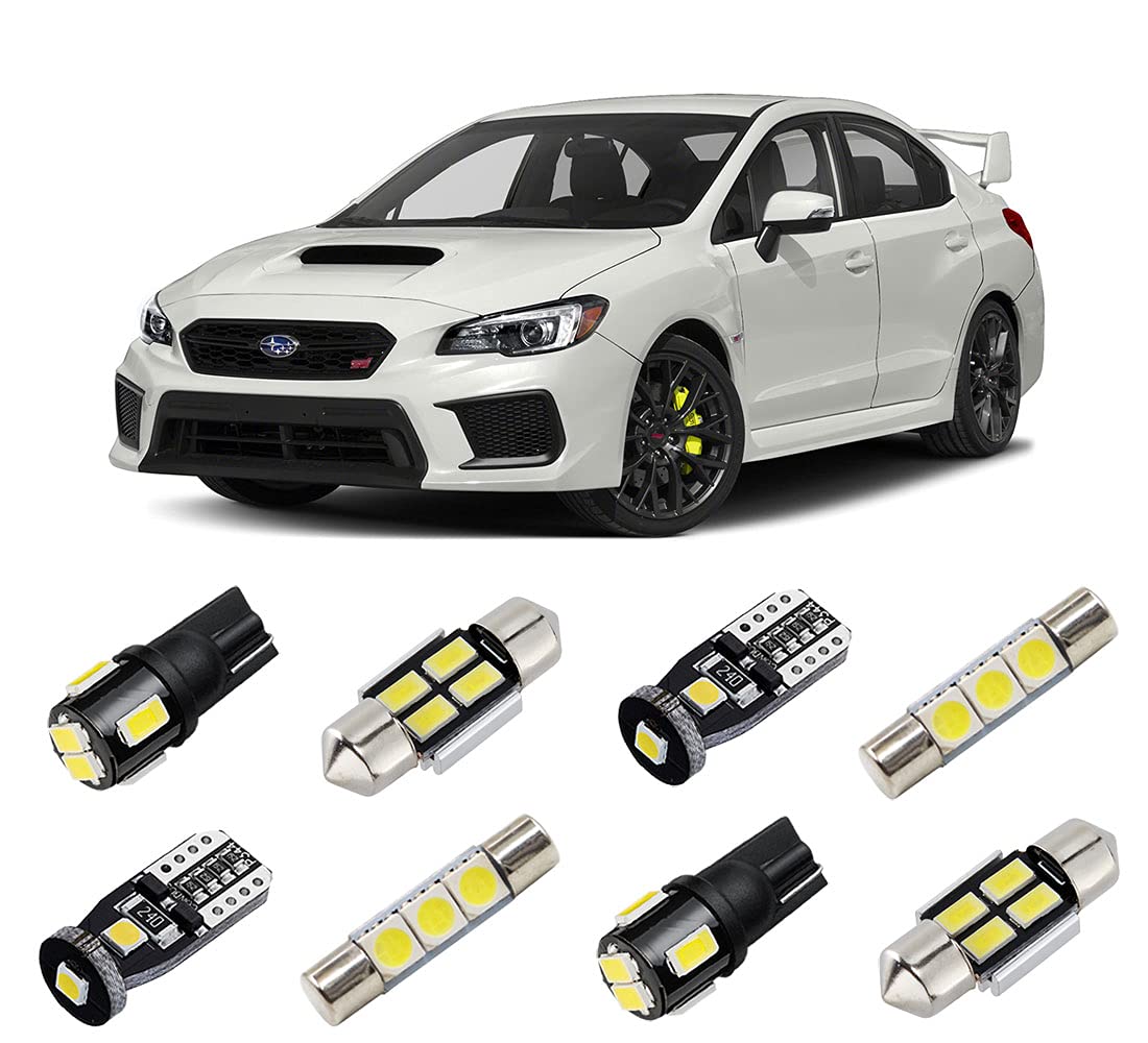 BRISHINE White Interior LED Lights Kit for 2004-2020 2021 2022 Subaru WRX/WRX STI/Impreza Super Bright 6000K LED Interior Light 