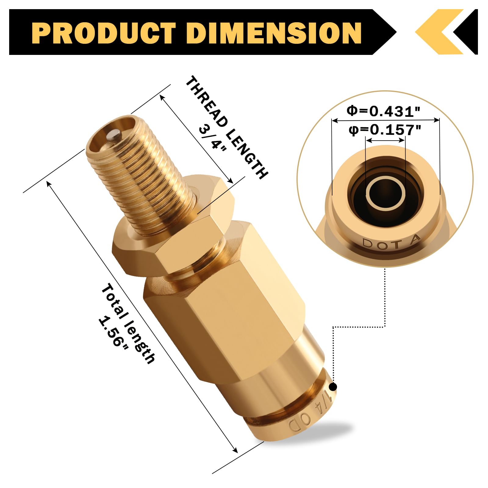 Cheemuii 1/4'' Inflation Schrader Valve with Push to Connect for 1/4'' OD Air Line Tubing and Air Spring Suspension for Semi Tru