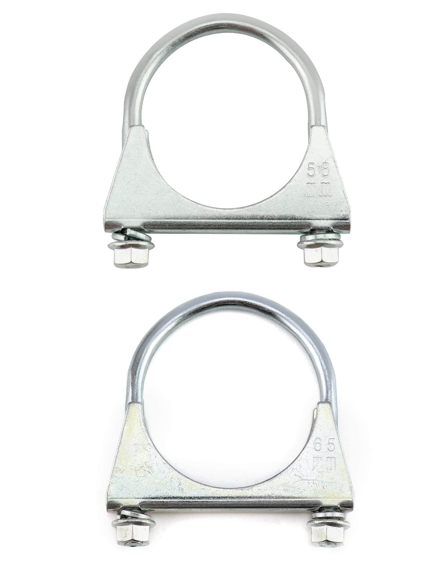 QWORK Stainless Steel U-Bolt Muffler/Exhaust Clamp (2.5 Diameter), 10 Pack U-Bolt Muffler Tip Exhaust Hook