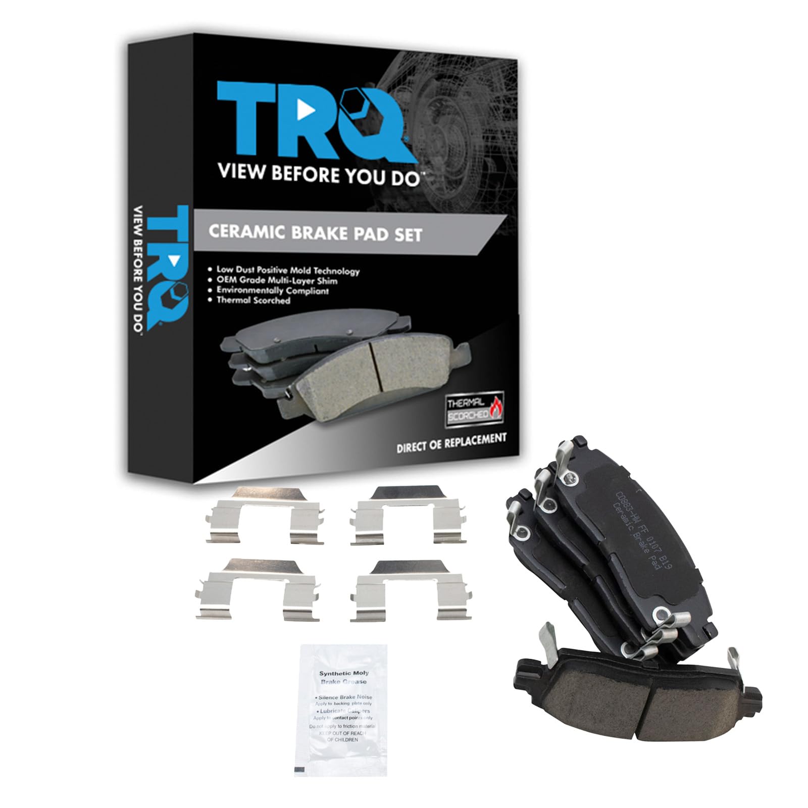TRQ Rear Posi Ceramic Brake Pad Kit Set for 9-7X / Acadia/Acadia Limited/Ascender/Bravada/Enclave/Envoy/Envoy XL/Envoy XUV/Outlo