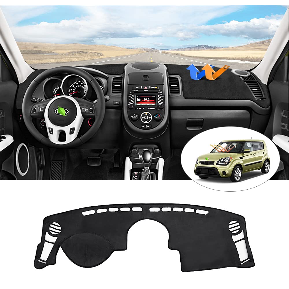 Cartist Custom Fit for Dash Cover Kia Soul 2010 2011 2012 2013 Dashboard Cover Mat Non-Slip Pad Carpet Sunshield Protector