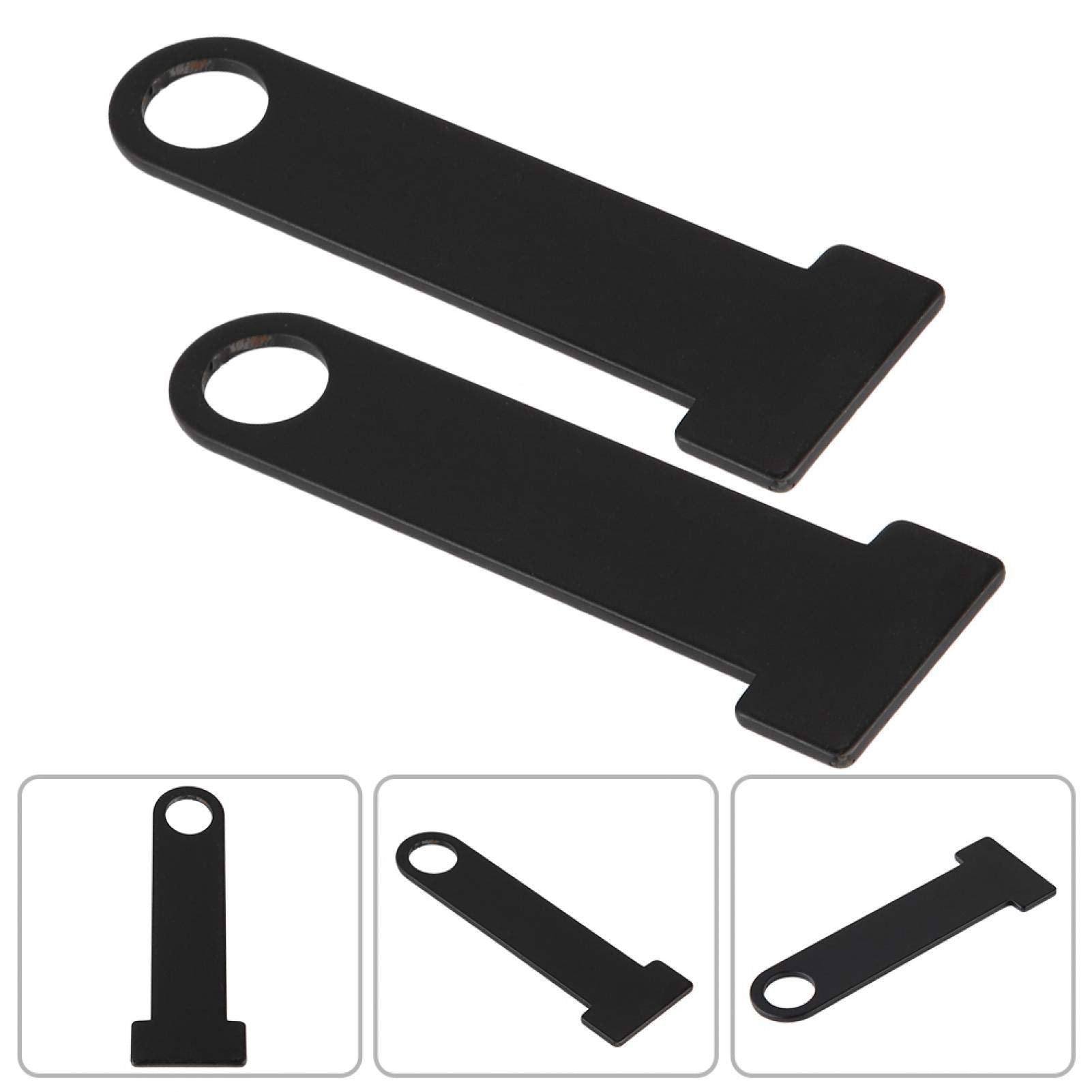 Qiilu Steel Ring Lock, Helmet Strap D Ring Lock Stainless Steel Motorcycle Steel Ring Lock Universal for Honda Black