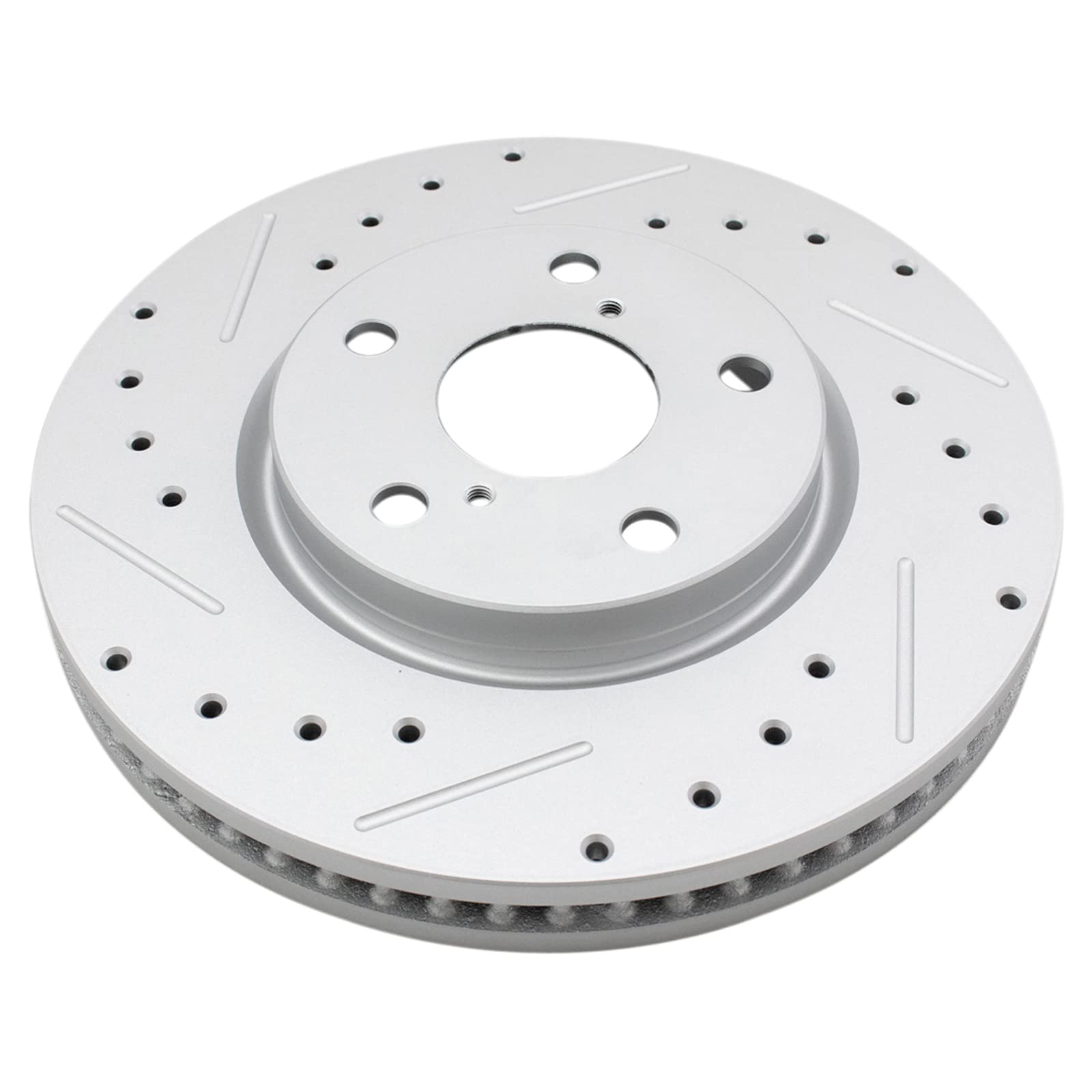 Trq Front Performance Brake Rotors Set Premium G-Coated Cross Drilled & Slotted Compatible With 2006 Lexus Gs300 2009-2015 Is250