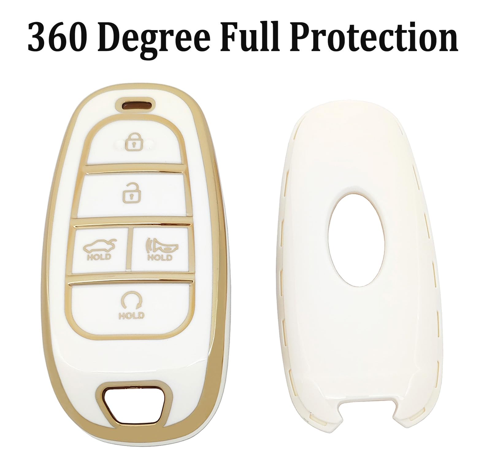 Arruweer Key Fob Cover for Hyundai Soft TPU Key Fob Case Holder Compatiable with 2020-2023 Sonata Santa fe Tucson Accessories wi