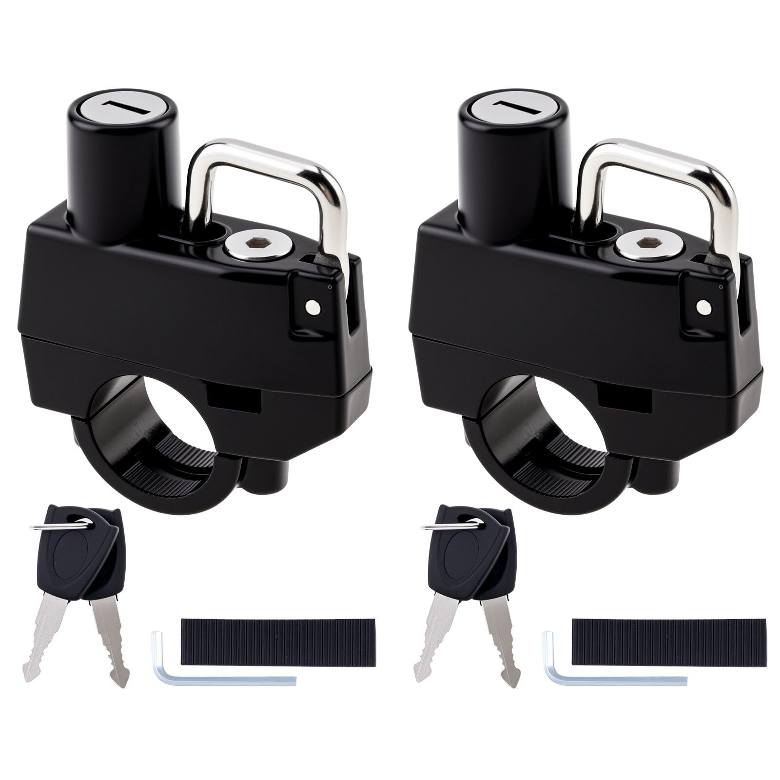 Windance 2 Pack Motorcycle Helmet Lock, Helmet Holder Hook for 7/8 22mm Handlebar, Anti Theft Security Lock for Motorbike Bike F
