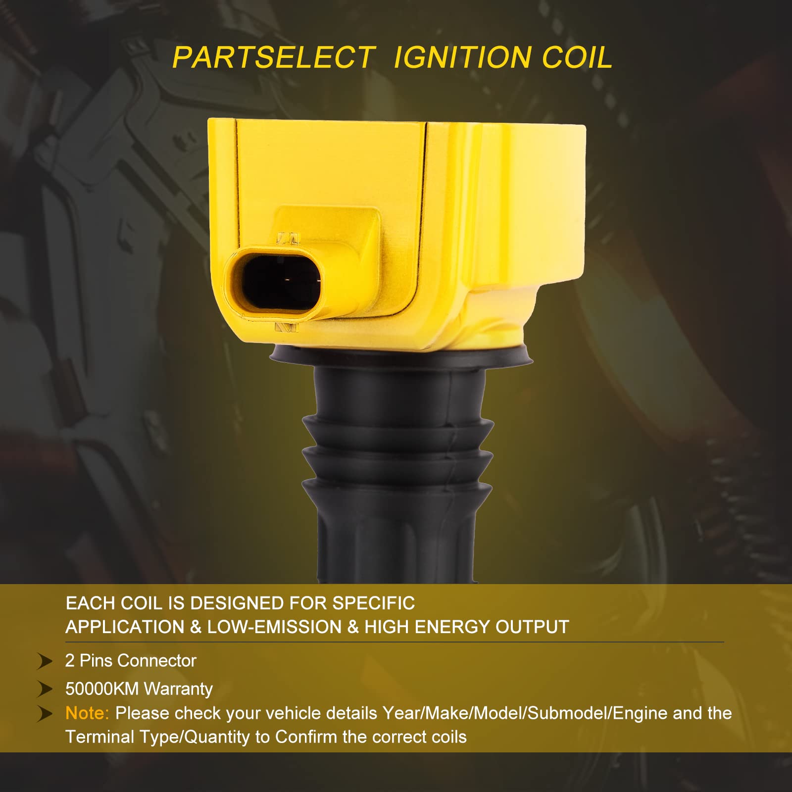 Partselect 6Pcs Ignition Coil Pack Uf648 C1791 5C1848 Replacement For Jeep Grand Cherokee Wrangler Dodge Avenge Challenger Charg