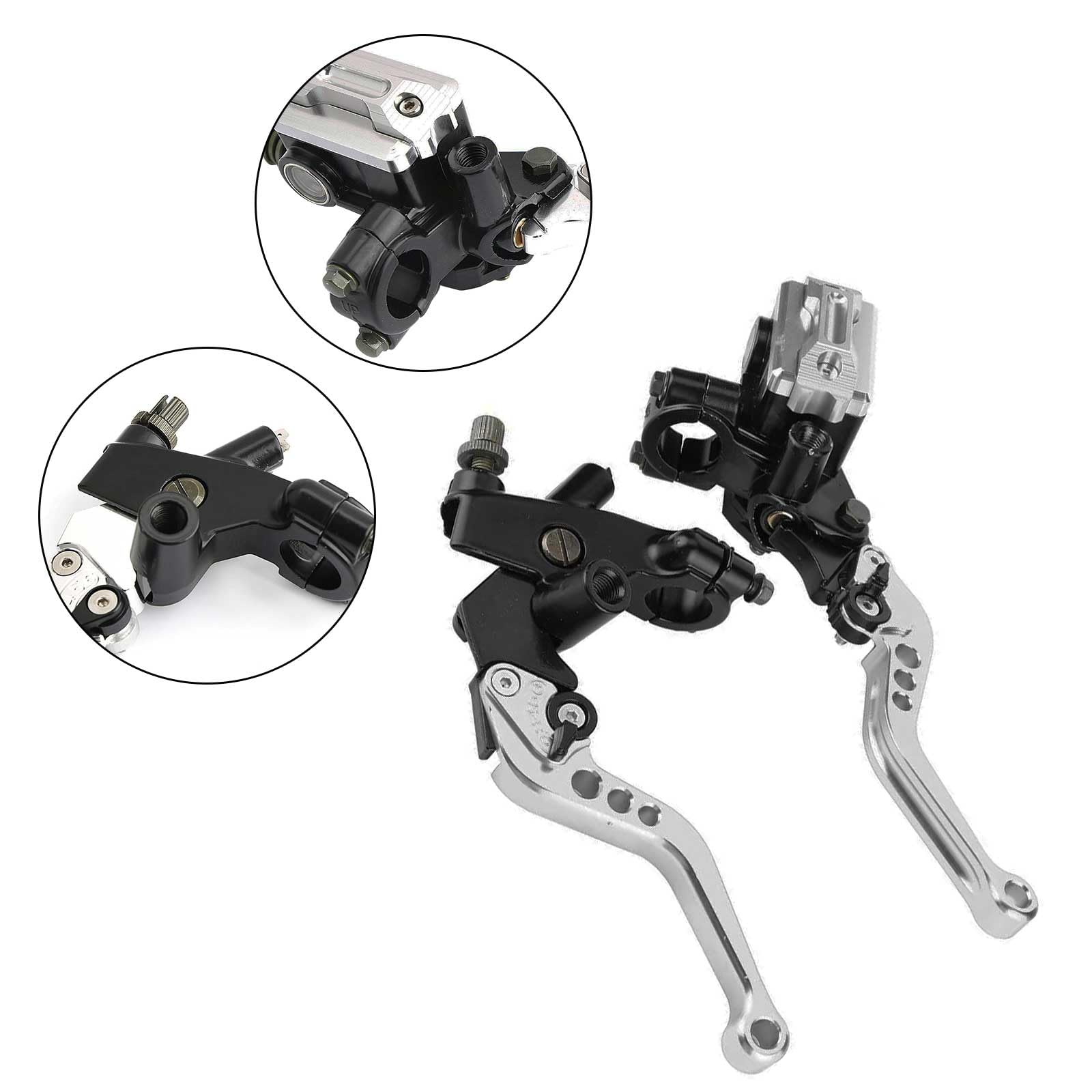 PACEWALKER Universal Motorcycle 7/8'' 22mm Handlebar Brake Master Cylinder Clutch Lever Left & Right Set for Honda Kawasaki Suzu