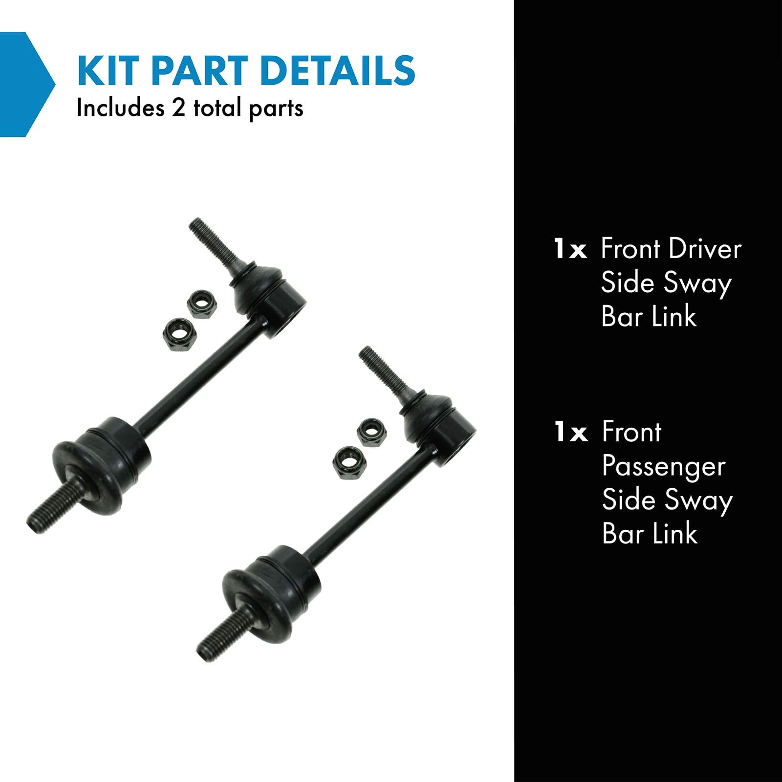 Trq Front Sway Bar Stabilizer Link Set Compatible With 1998-2002 Ford Crown Victoria Lincoln Town Car Mercury Grand Marquis