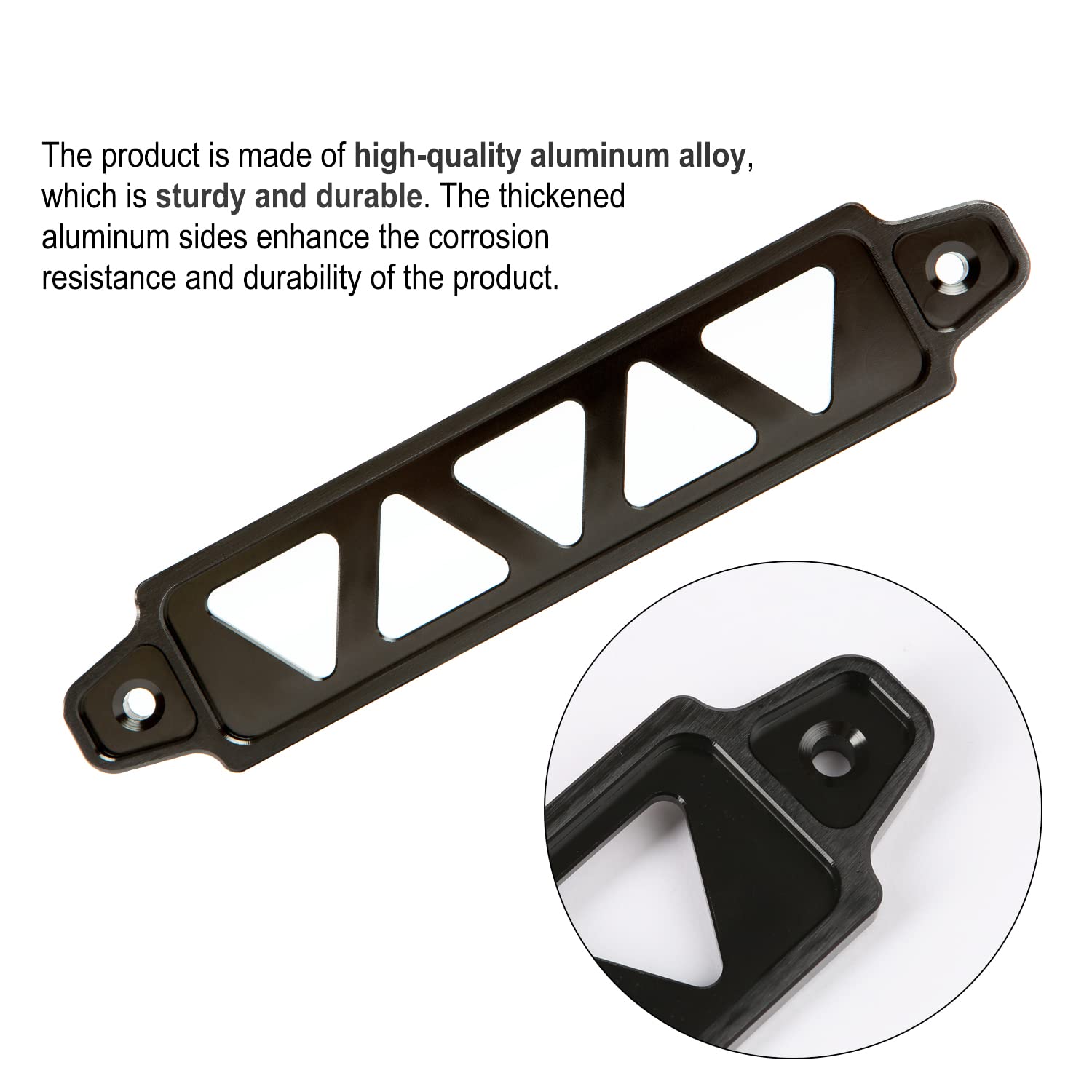 Battery Hold Down Bracket, Aluminum Alloy Battery Tie Down Bracket, Battery Tray for Car Battery Mount Bracket Hold Lock Accesso