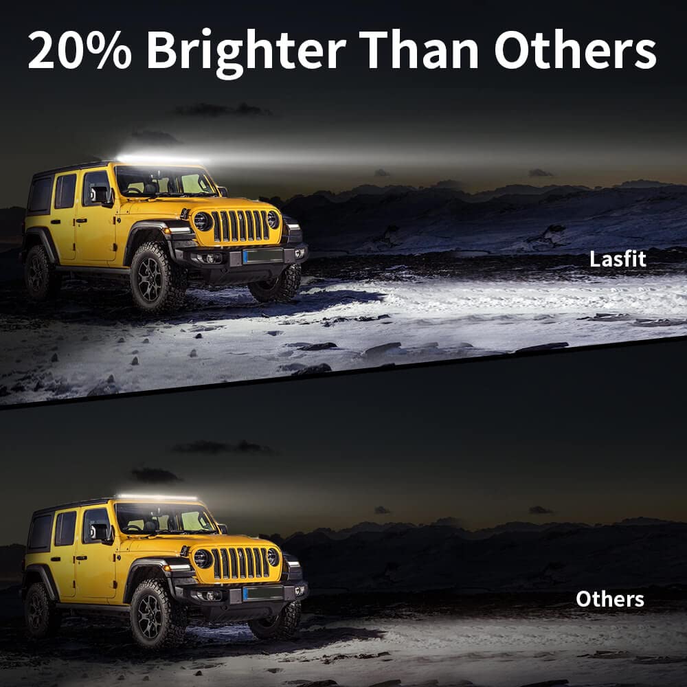 Lasfit 42 Inch Led Light Bar, Ip67 Waterproof Light Bar, Spot Flood Combo Beam Led Bar, Off Road Driving Light For Wrangler/Cher