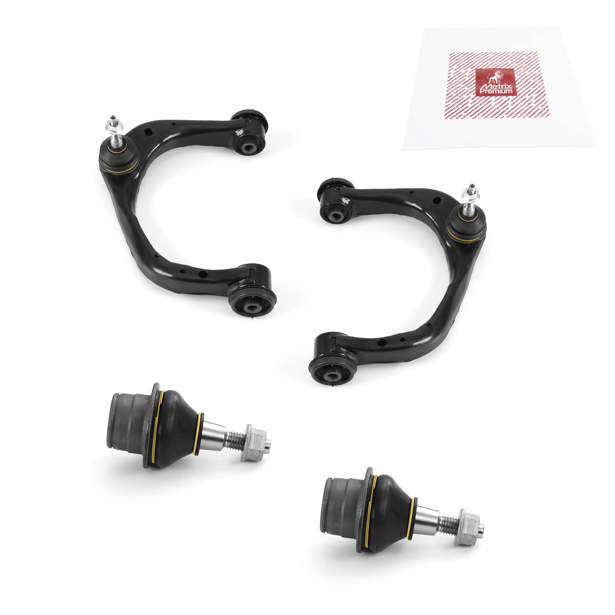 Metrix Premium Chassis Parts - 4 Pc Front L/R Upper Control Arm & Front Lower L/R Ball Joint Kit Fits 18-21 Lincoln Navigator, F