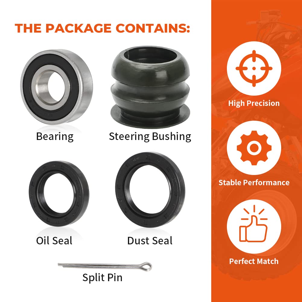 Upper Steering Stem Shaft Bushing Oil Seal & Dust Seal Bearing Kit Replaces 91205-950-003 91258-Hb3-003 53221-Hc4-004 96150-6004