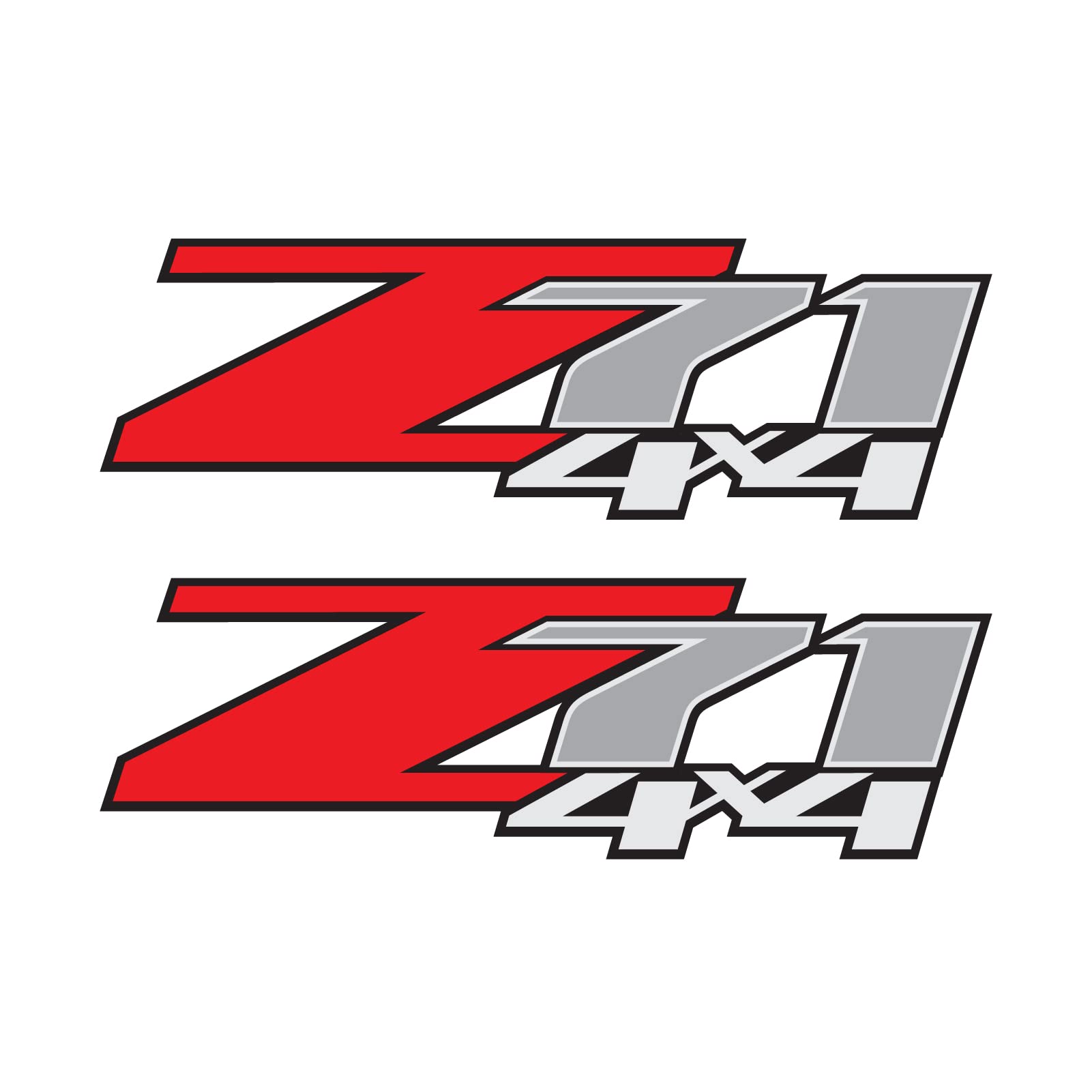 Z71 4X4 (Set Of 2 Decals) - F - 1500 2500 Hd Stickers (Z71 4X4 Original)