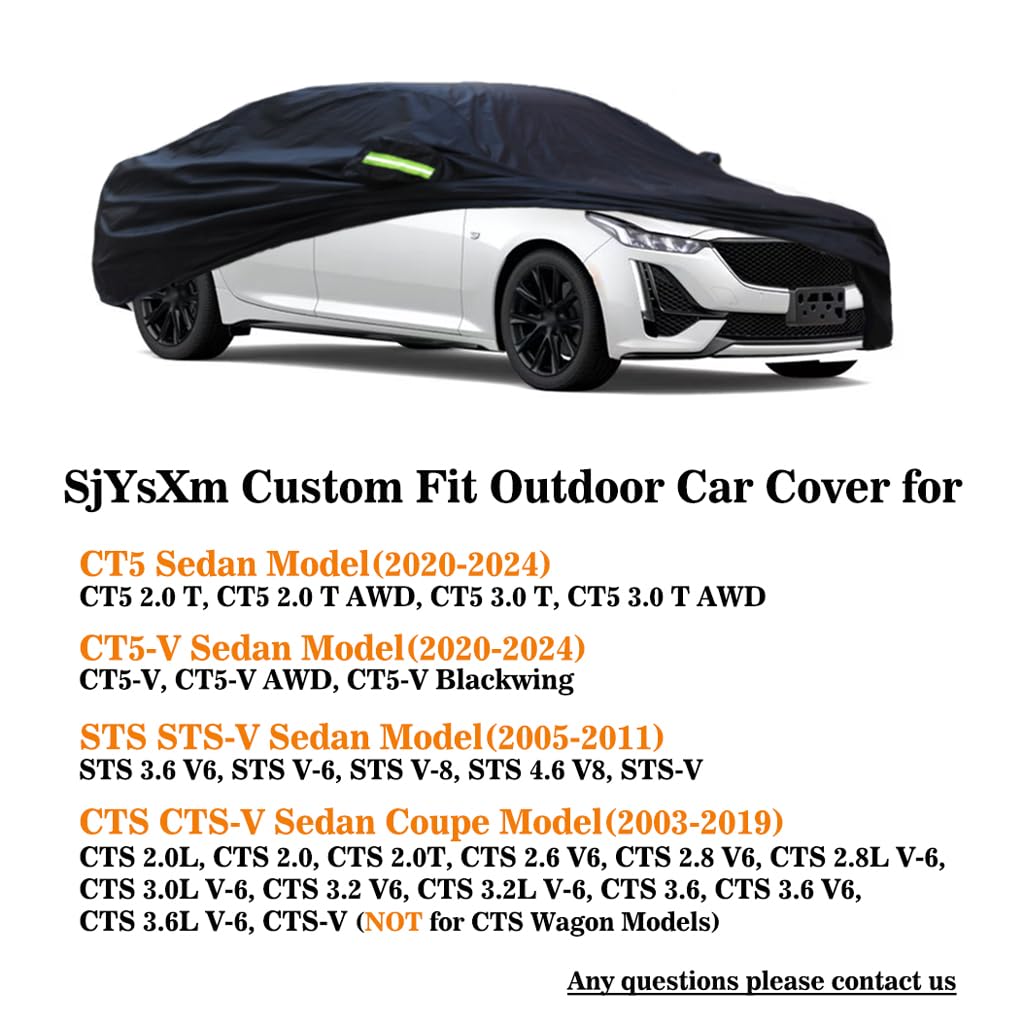 Sjysxm Car Cover Compatible With Cadillac 2020-2025 Ct5(Ct5 2.0 T/ 3.0 T)/ Ct5-V/ Ct5-V Blackwing Sedan, Waterproof All Weather