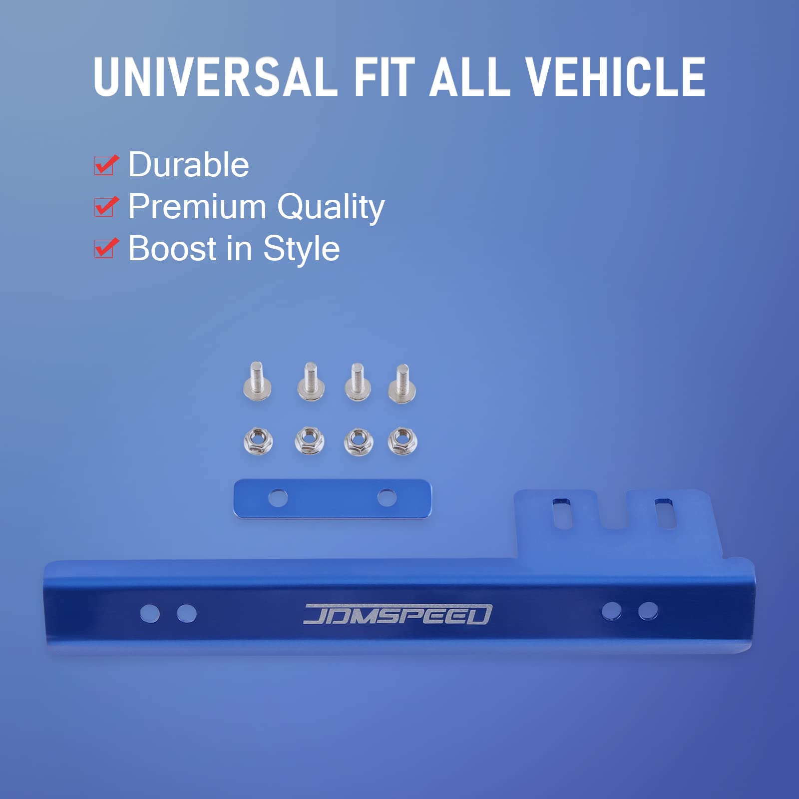 Jdmspeed Universal Blue Front Bumper License Plate Mount Bracket Relocator Holder Bar