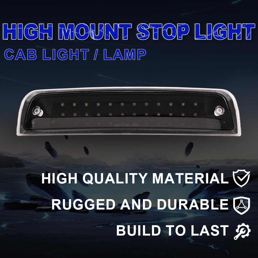 Pit66 Led 3Rd Brake Light, Compatible With 09-17 Dodge Ram 1500/10-17 Dodge Ram 2500 3500 Third Brake Stop Lamp Light Clear Lens