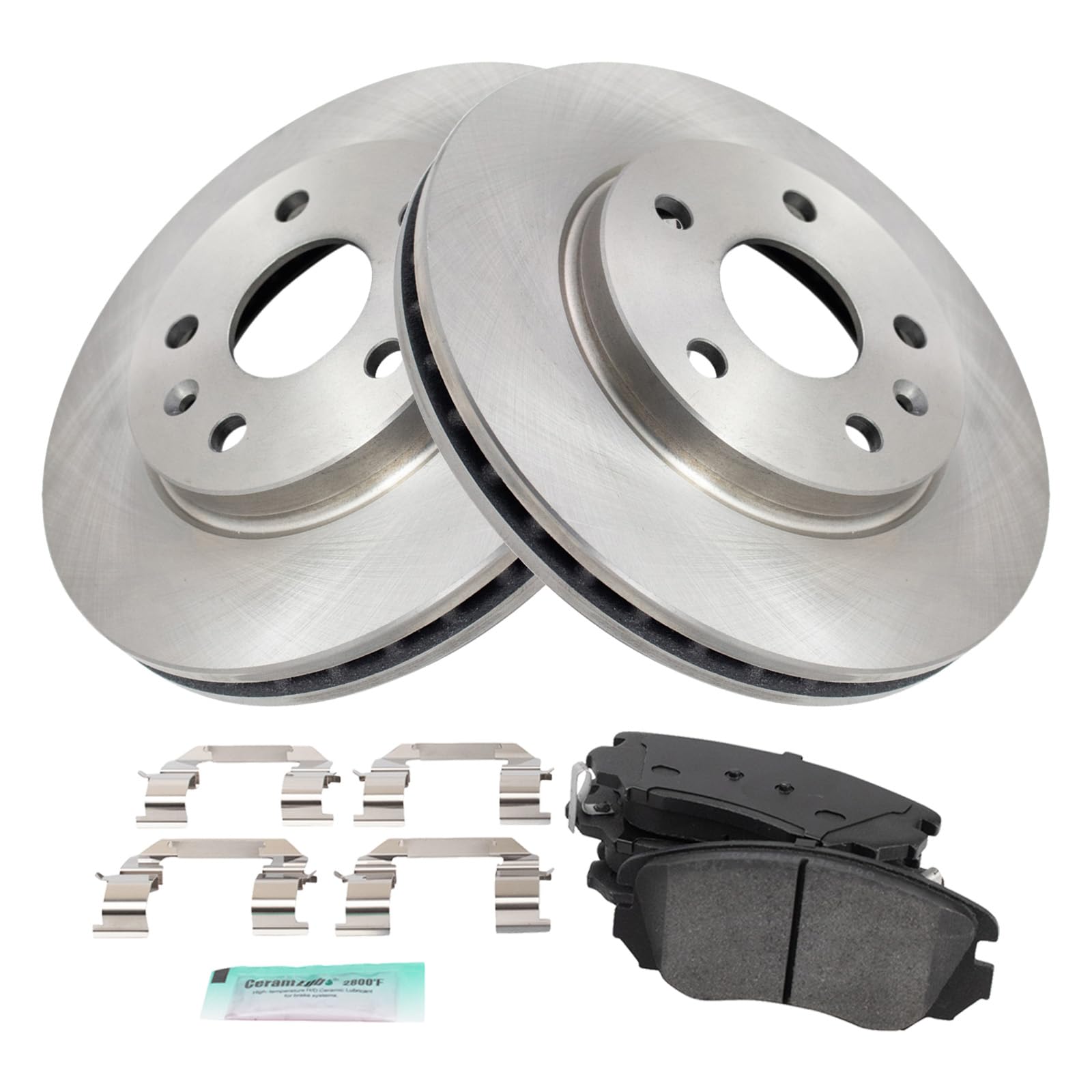 Trq Front Brake Pad & Rotor Kit Brake Pads Brake Rotor Semi-Metallic Compatible With 2012-2016 Buick Lacrosse 2011-2017 Regal 20