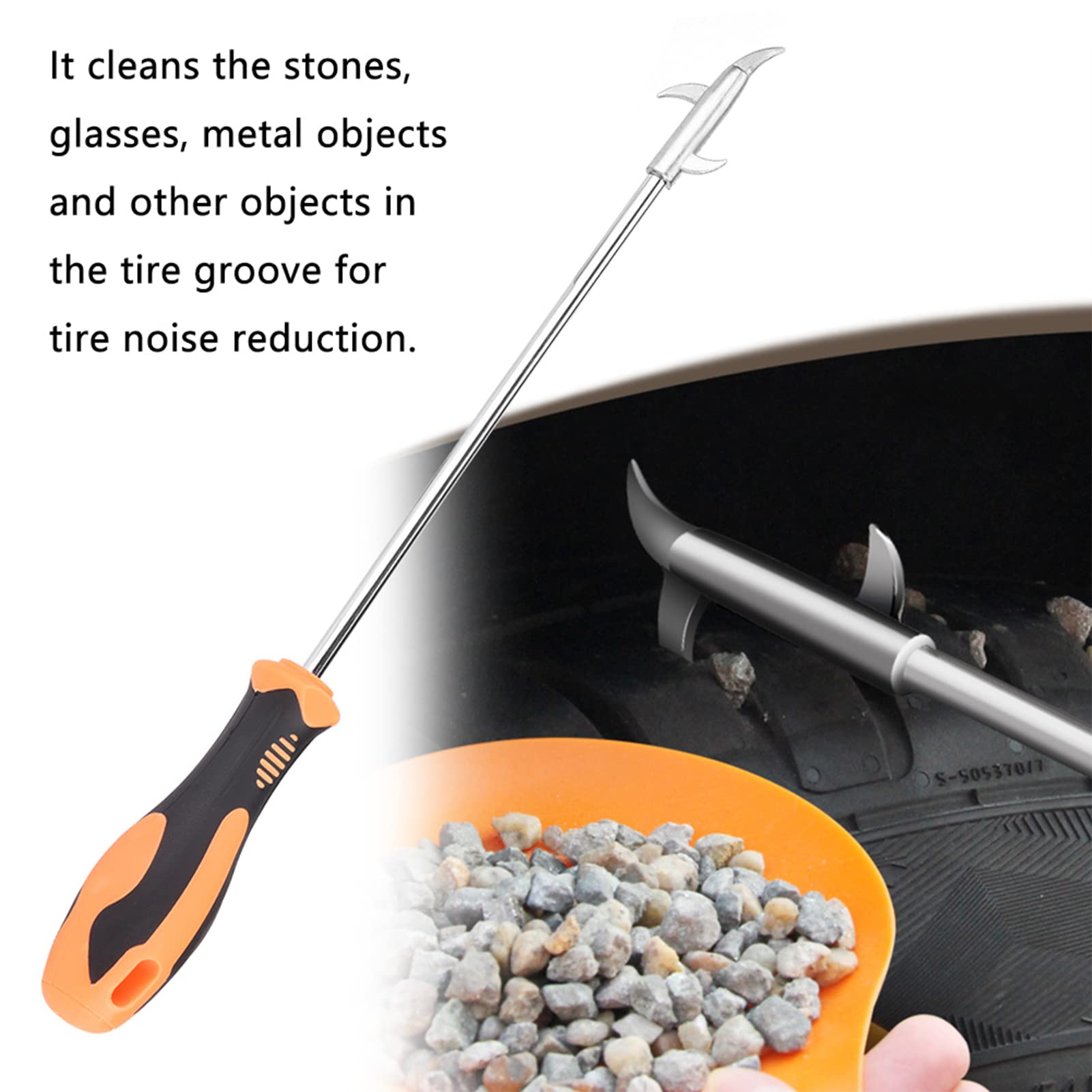 Car Tire Stones Remover Hooks Auto Tire Groove Cleaning Tool Wheel Tread Slot Stone Gravel Remover For Car Motor Bike Tire