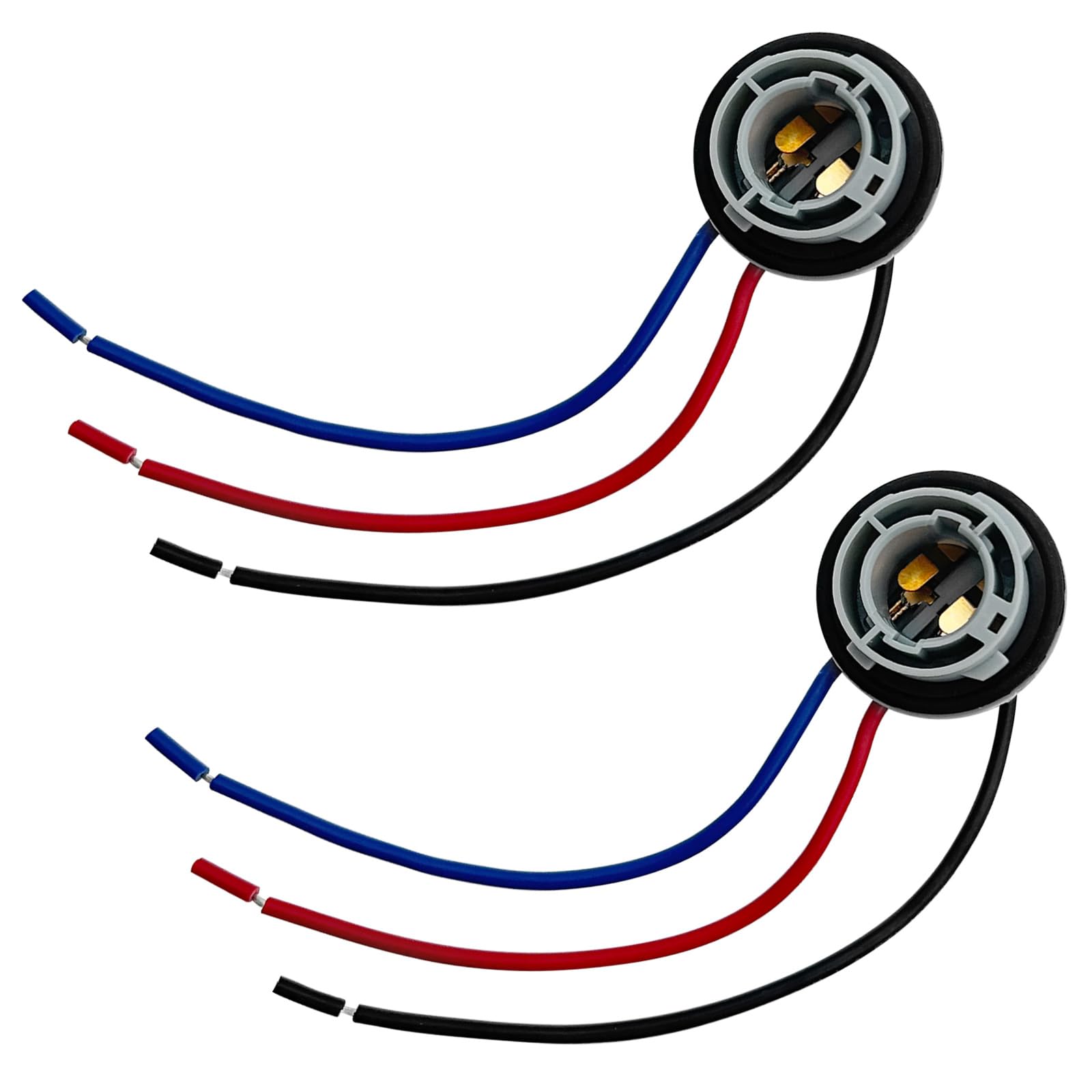 Ustopf1T 1157 Led Bulb Socket Plug, Signal Light Socket Wiring Harness, Automotive Plastic Waterproof Turn Signal Tail Light Brake Light Base Plug Connector - 2Pcs Black