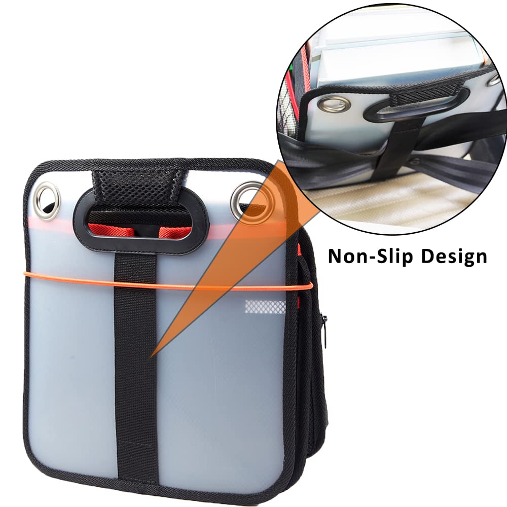 Covax Car Trunk Organizer, Collapsible Back Seat Storage With Insulated Drinks Holder, Water Resistant Backseat Organizer For Di