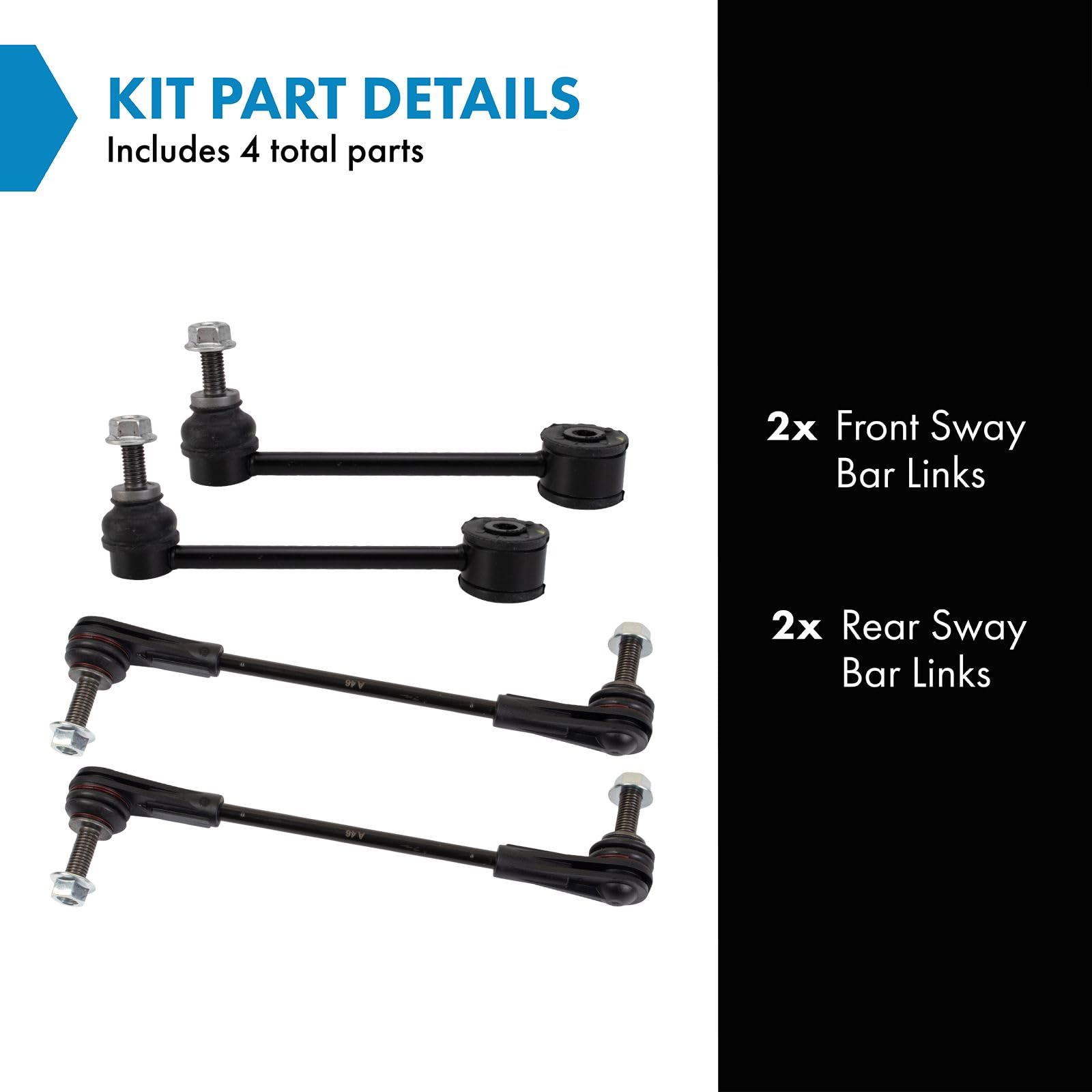 Trq Front & Rear Sway Bar Stabilizer Link Set Compatible With 2018-2020 Buick Enclave 2017-2020 Cadillac Xt5 2020 Xt6 2019-2020