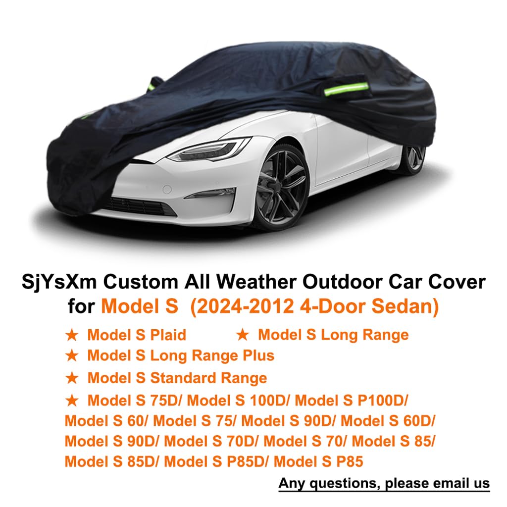 Sjysxm Premium All-Weather Car Cover Compatible With Tesla Model S 2025-2017 | Waterproof, Uv-Resistant, Dustproof Exterior Car
