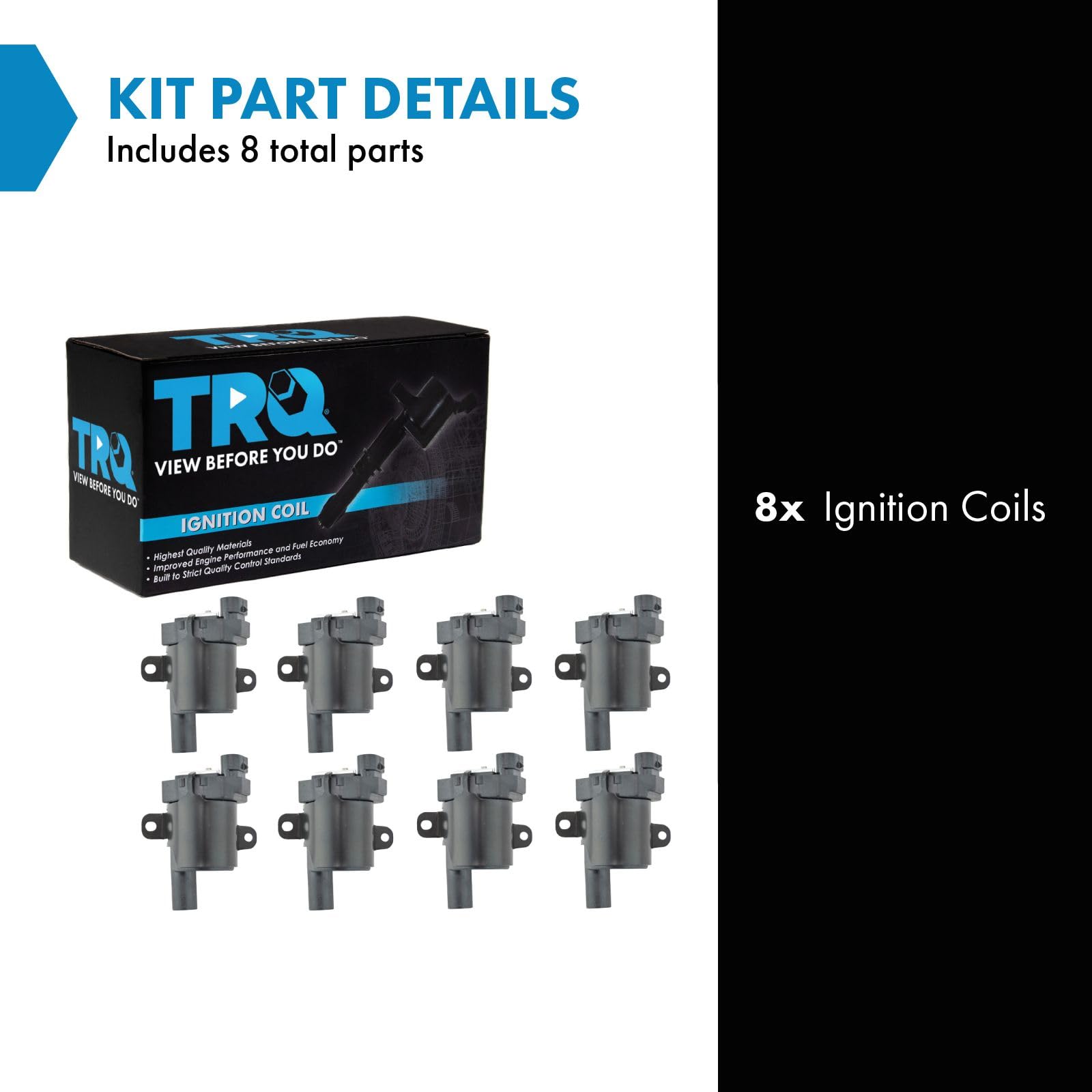 Trq Ignition Coil Set Compatible With 04-05 Buick 02-06 Cadillac 99-07 Chevrolet Gmc 03-07 Hummer 03-06 Isuzu 07 Workhorse
