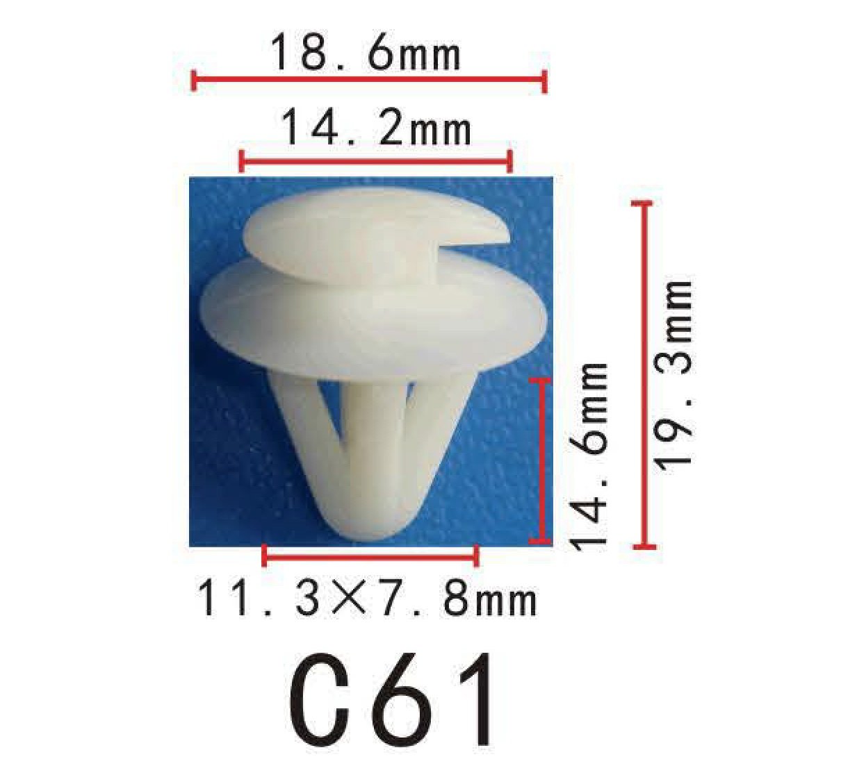 Autobahn88 Retainer Clip For Door Trim Molding, Compatible With Mazda,Toyota (Oem: 992740822, 6258114020) (Pack Of 20)