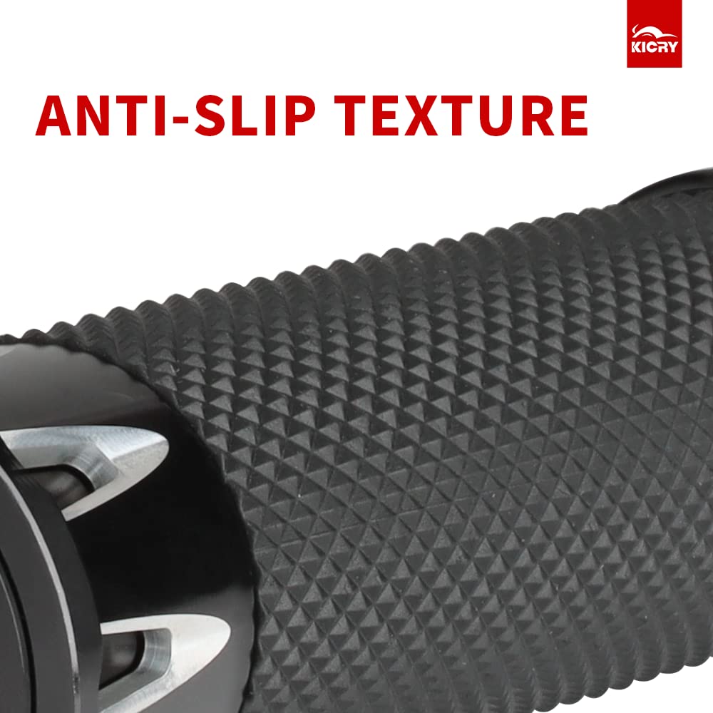 KICRY 1'' Motorcycle Hand Grips Black Chrome Handlebar Grips Compatible with Harley Touring Honda Yamaha Suzuki Kawasaki (Claw B