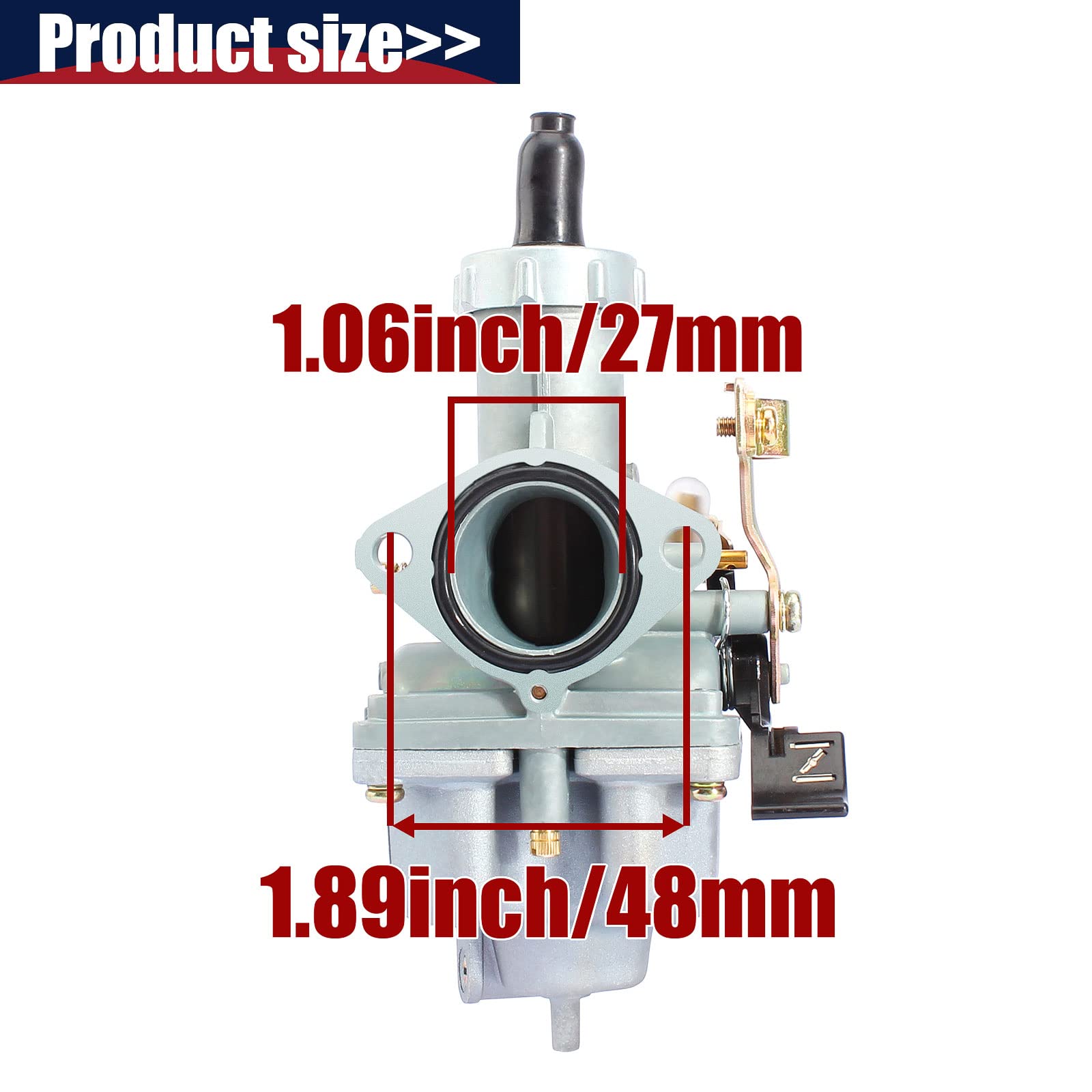 Qazaky Pz27 Carburetor For 125Cc 150Cc 200Cc 250Cc 4-Stroke Engine Cg Atv Go Kart Dirt Bike Quad Taotao Zongshen Lifan Sunl Buya