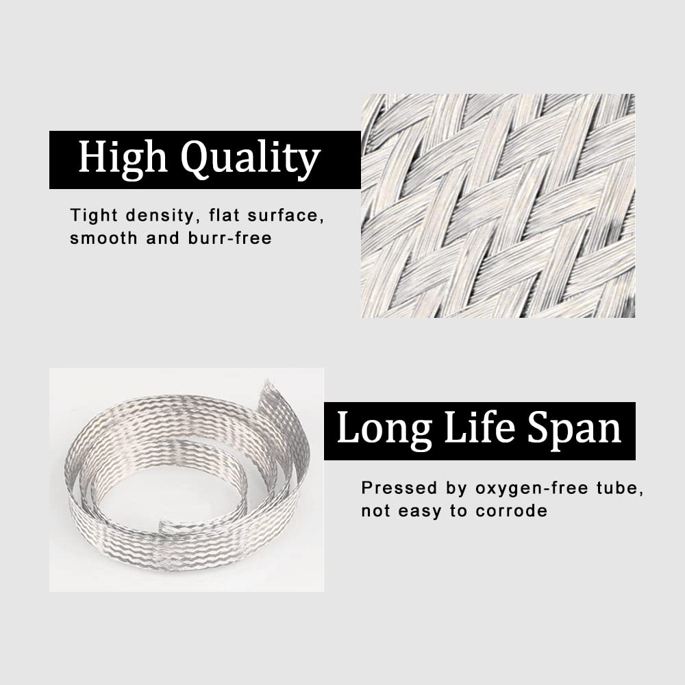 5 Pcs Universal Automotive Ground Strap, 3Pcs 10''X 1/2'' & 2Pcs 13'' X 1/2'' Engine Ground Strap, Professional Vehicle Groundin