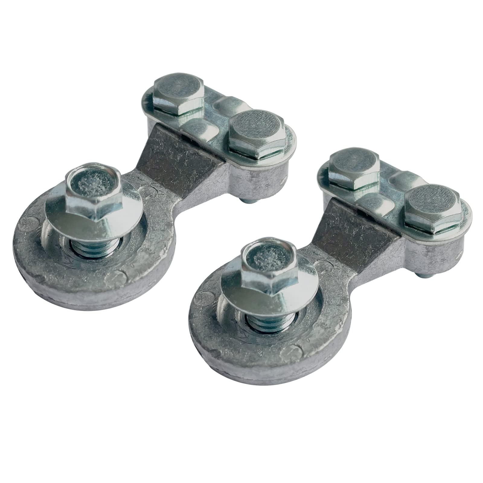 Ampper 3/8'-16 Lead Side Post Battery Terminal Clamps, Standard Side Post Battery Terminal Connector Ends Compatible With Gm Post (1 Pair)