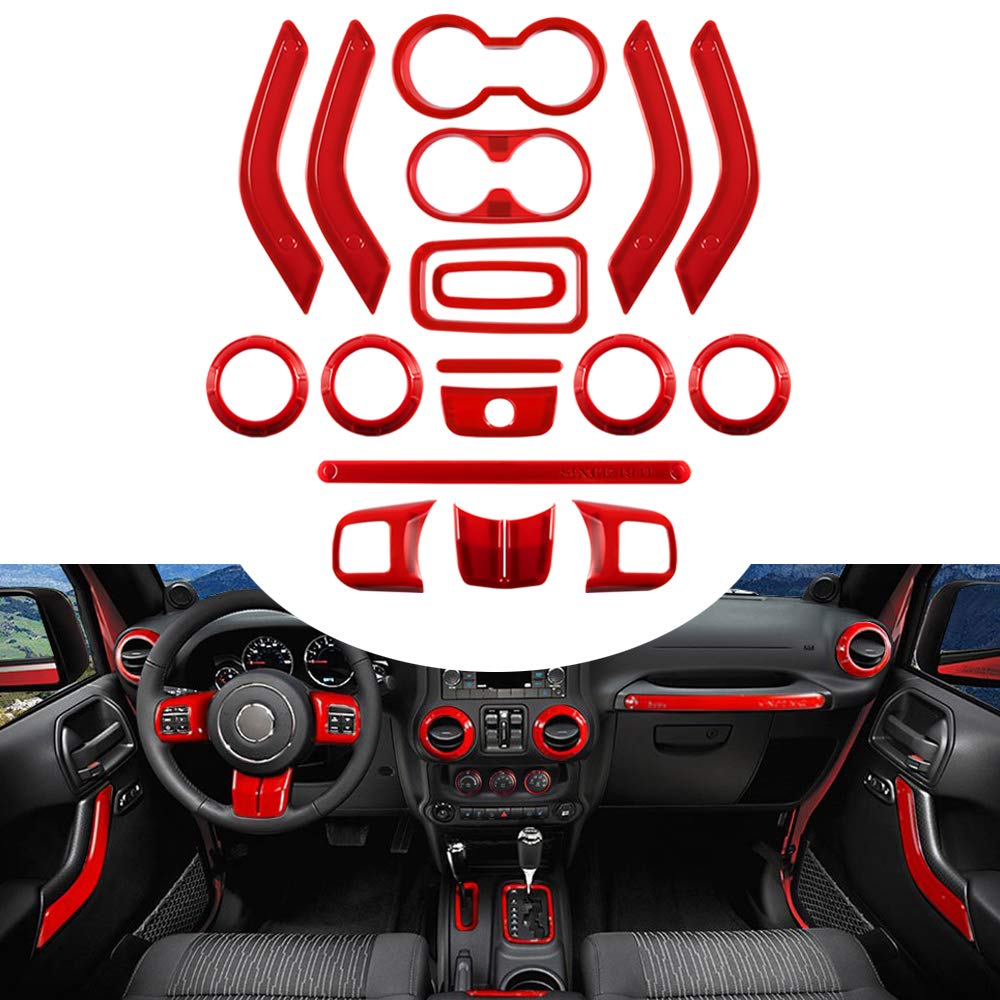 Opall Full Set Interior Decoration Kit - Steering Wheel & Center Console Air Outlet Trim, Door Handle Cover Inner, Passenger Sea