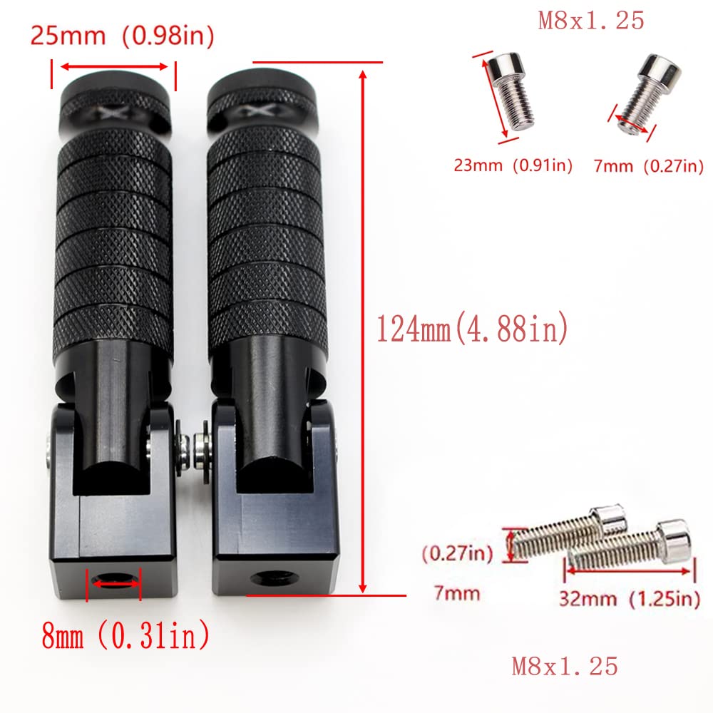 Universal Motorcycle Bicycle Folding Foot Pegs 90 Degree Foldable Electric Motorbike Passenger Footrests Rearsets Rear Set Footp