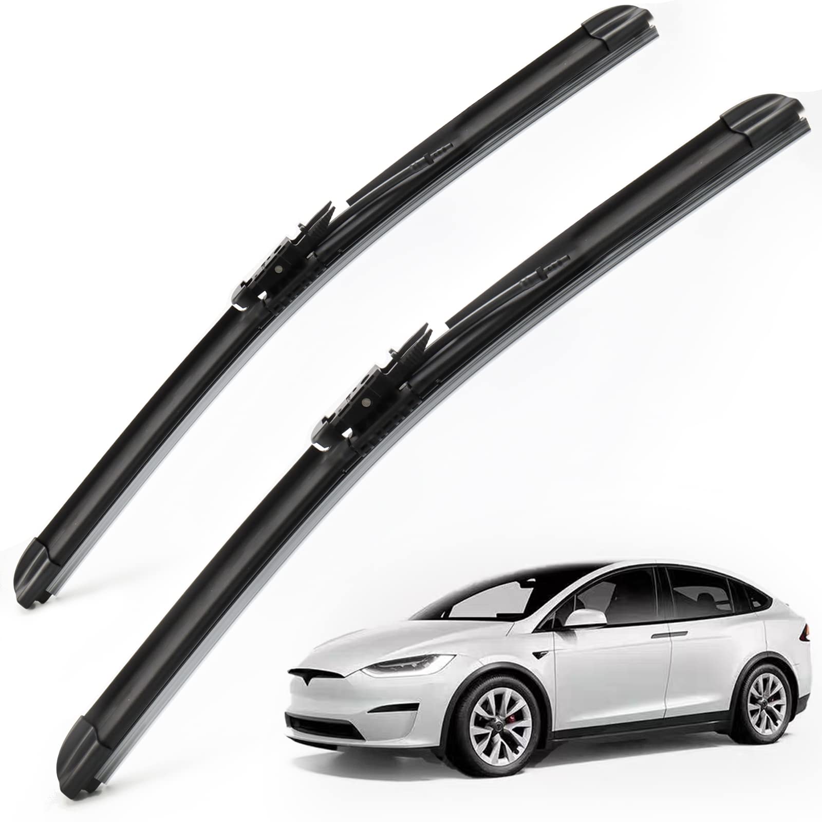 Wiper Blades for Tesla Model X, 28'' + 18'' Front Windshield Wiper Blade with Integrated Washing - Durable Stable and Quiet - fi