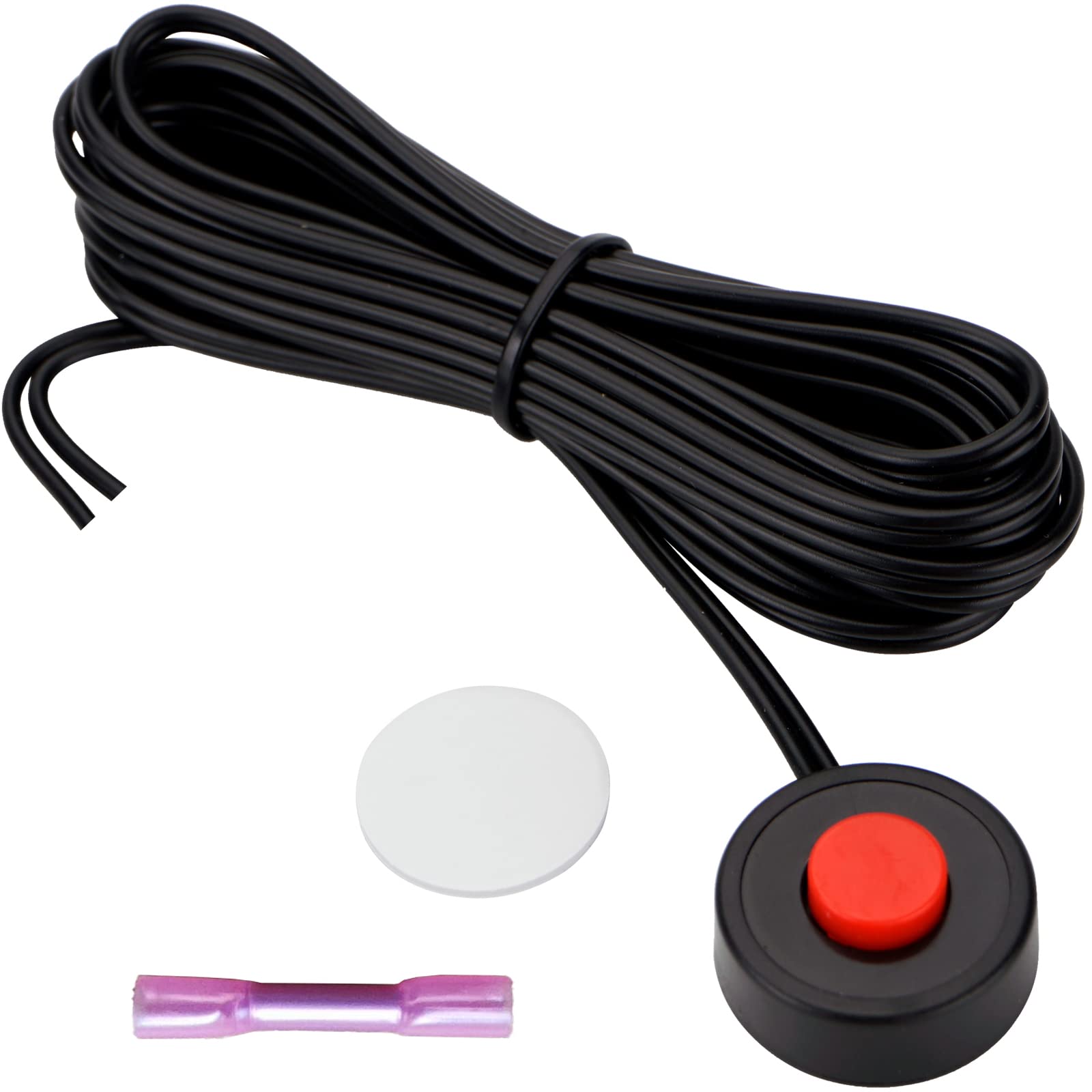 AOLIHAN Mini Speaker Horn Momentary Push Button Switch with Quick Connector and Pre-Wiring Wires, 12V/24V On Off High Round Cap 