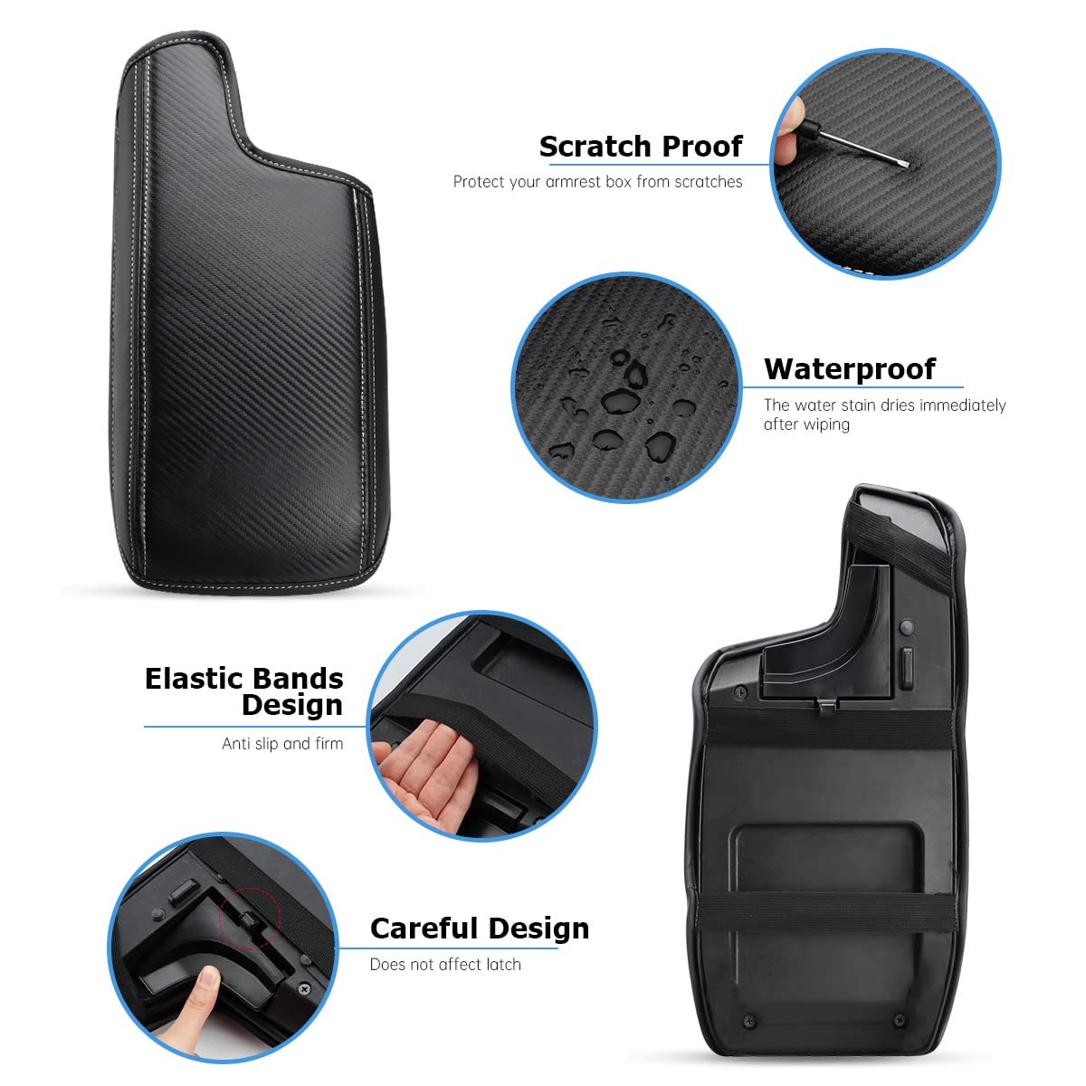 INTGET Car Center Console Armrest Cover for Subaru Crosstrek Accessories 2018-2022 2023 Impreza 2017-2023 Leather Arm Rest Box L