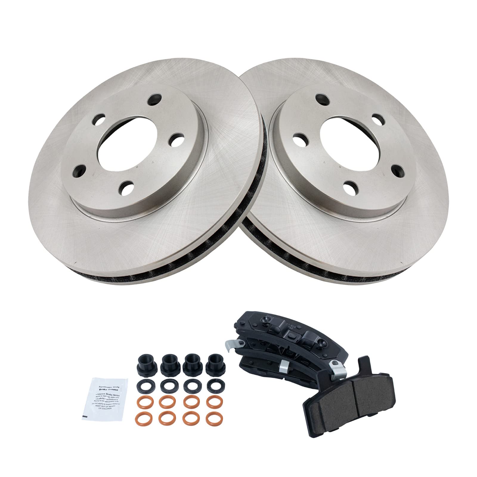Trq Front Brake Pad & Rotor Kit Brake Pads Brake Rotor Ceramic Compatible With 1990-1993 Cadillac Deville 1990-1992 Fleetwood