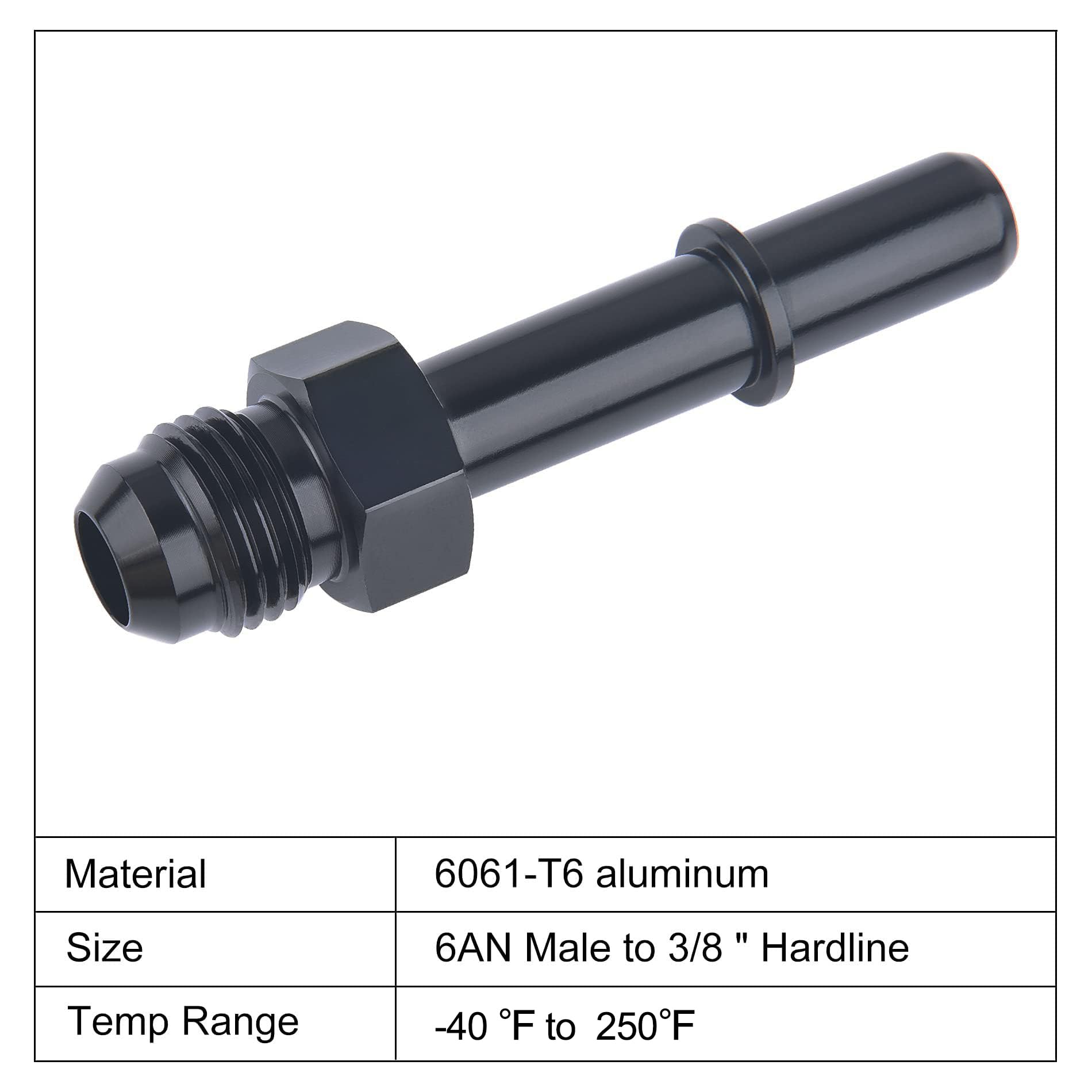 Evil Energy 6An Male To 3/8' Sae Quick Disconnect Male Push On Efi Fitting Adapter Aluminum