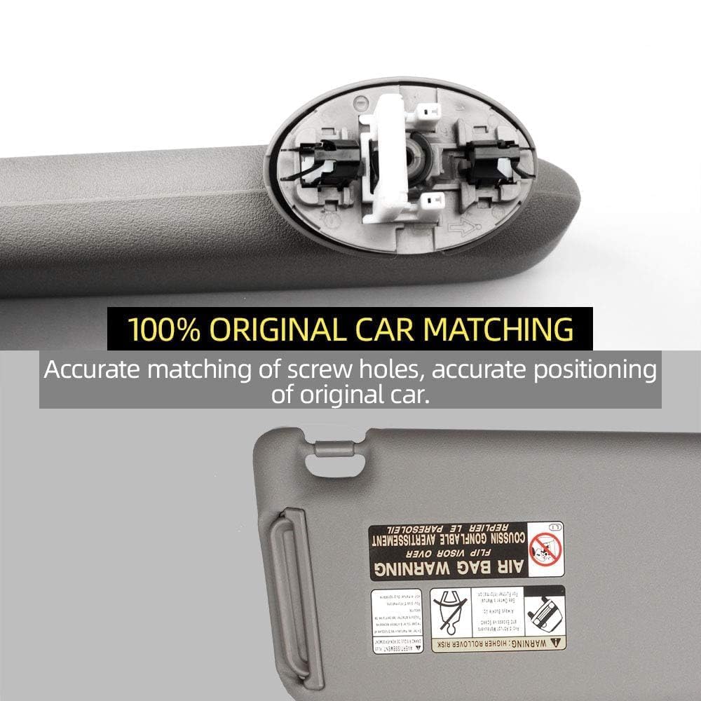 Dasbecan Left Driver & Right Passenger Side Sun Visor with Vanity Light Compatible with Toyota RAV4 2006-2013 Replaces# 74320-42