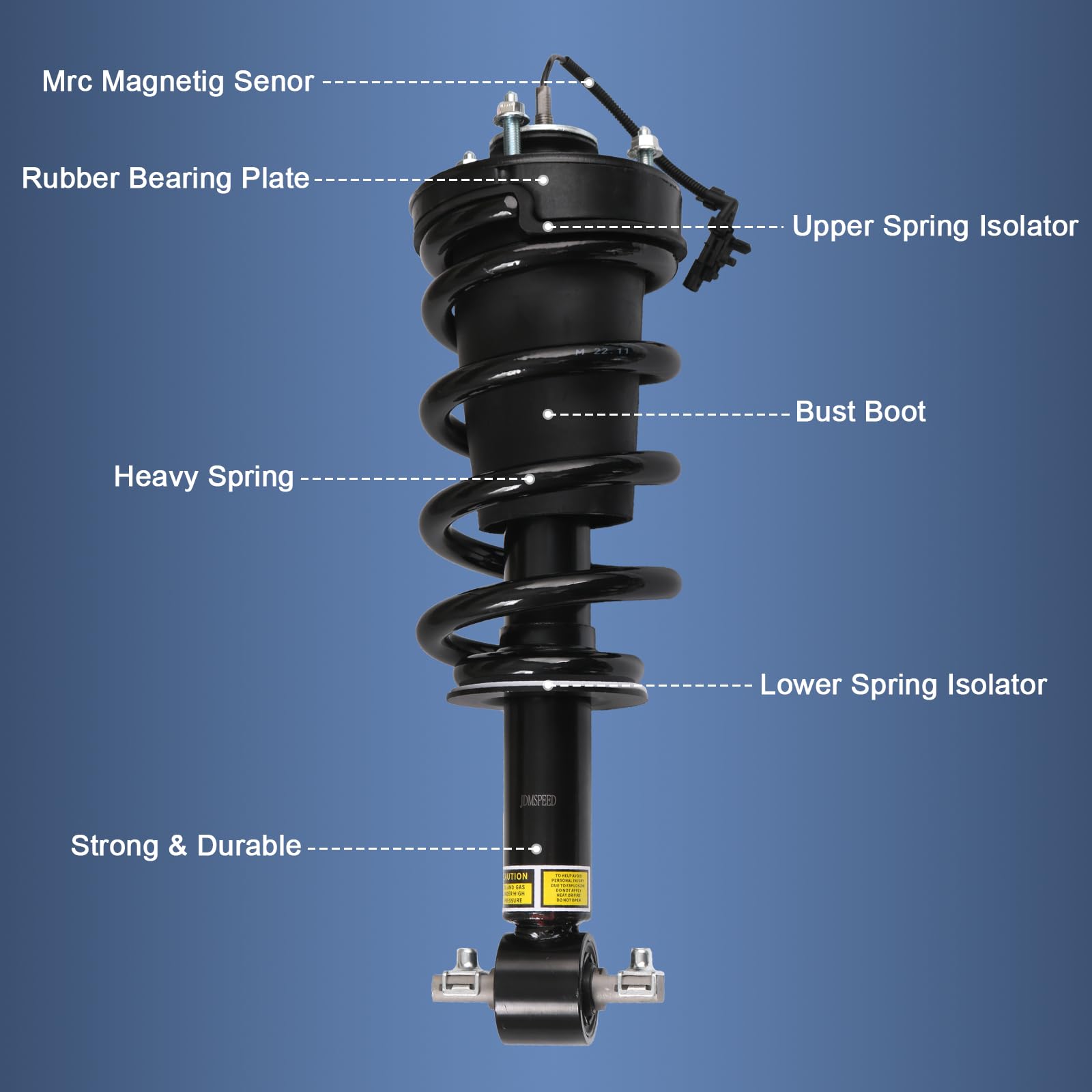 DICMIC Front Air Strut Shock Absorber with Spring Magnetic Assembly Compatible with 2015-2020 Cadillac Escalade ESV Chevrolet Su