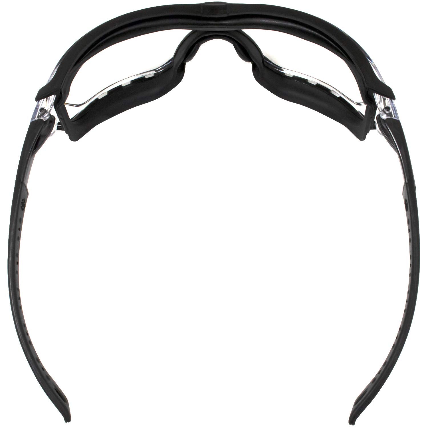 Birdz Eyewear Gasket Safety Padded Motorcycle Sport Sunglasses Black Frame With Clear Lens