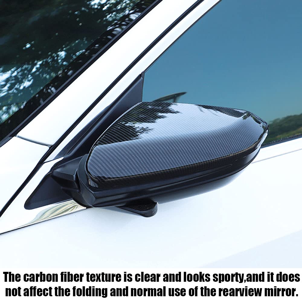 Rifoda For Civic Carbon Fiber Full Coverage Rear View Mirror Cover for Honda 10th gen Civic 2016 2017 2018 2019 2020 2021 Car Do