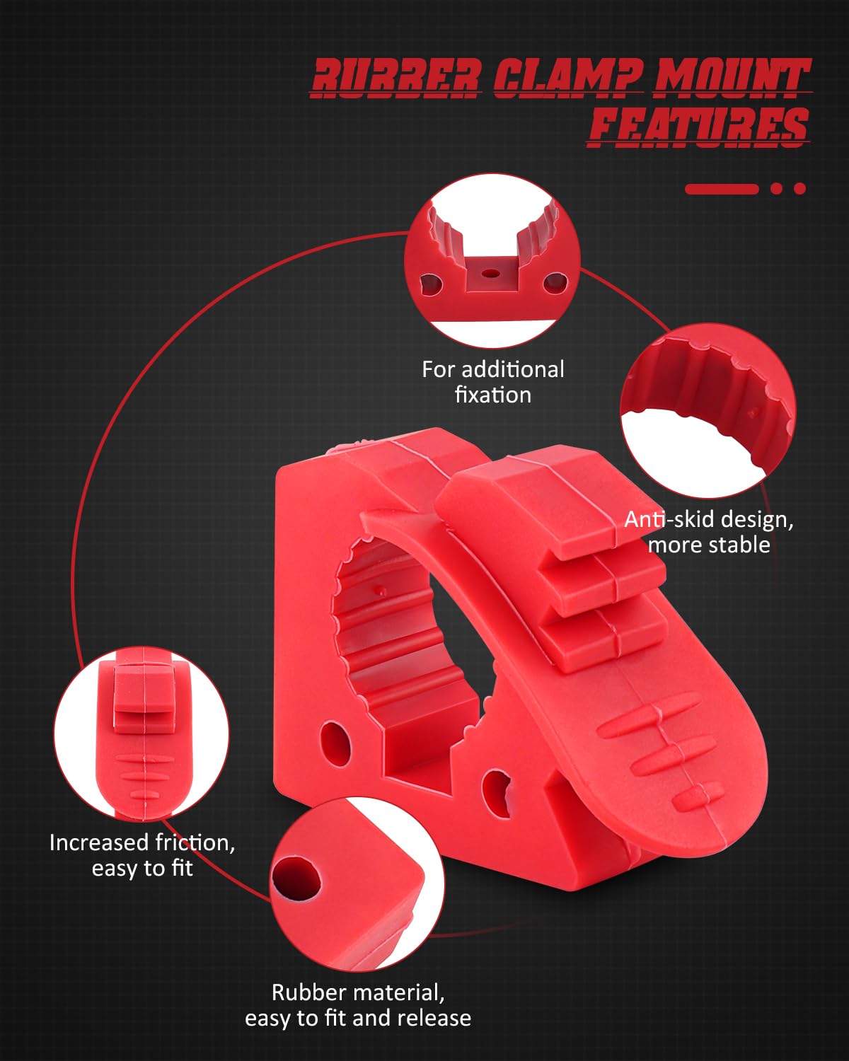 ADTOPI Overlanding Shovel Holder Quick-Release Clamp Mount for 1-1/7'' to 1-3/7'' Diameter Tools and Equipment for Home, Off-roa