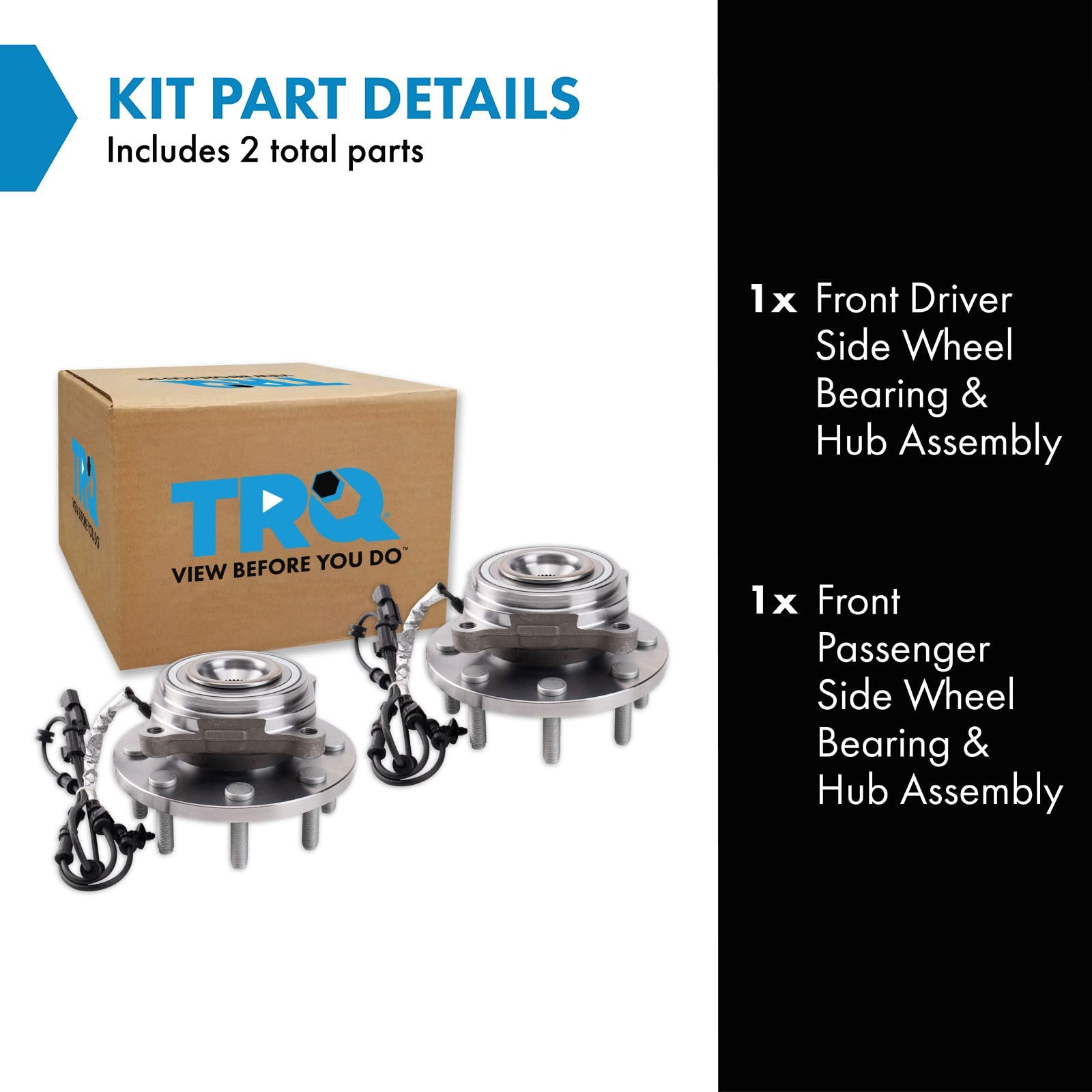 Trq Front Wheel Hub Bearings Assembly Set Compatible With 2019-2024 Ram 2500 2019-2023 3500