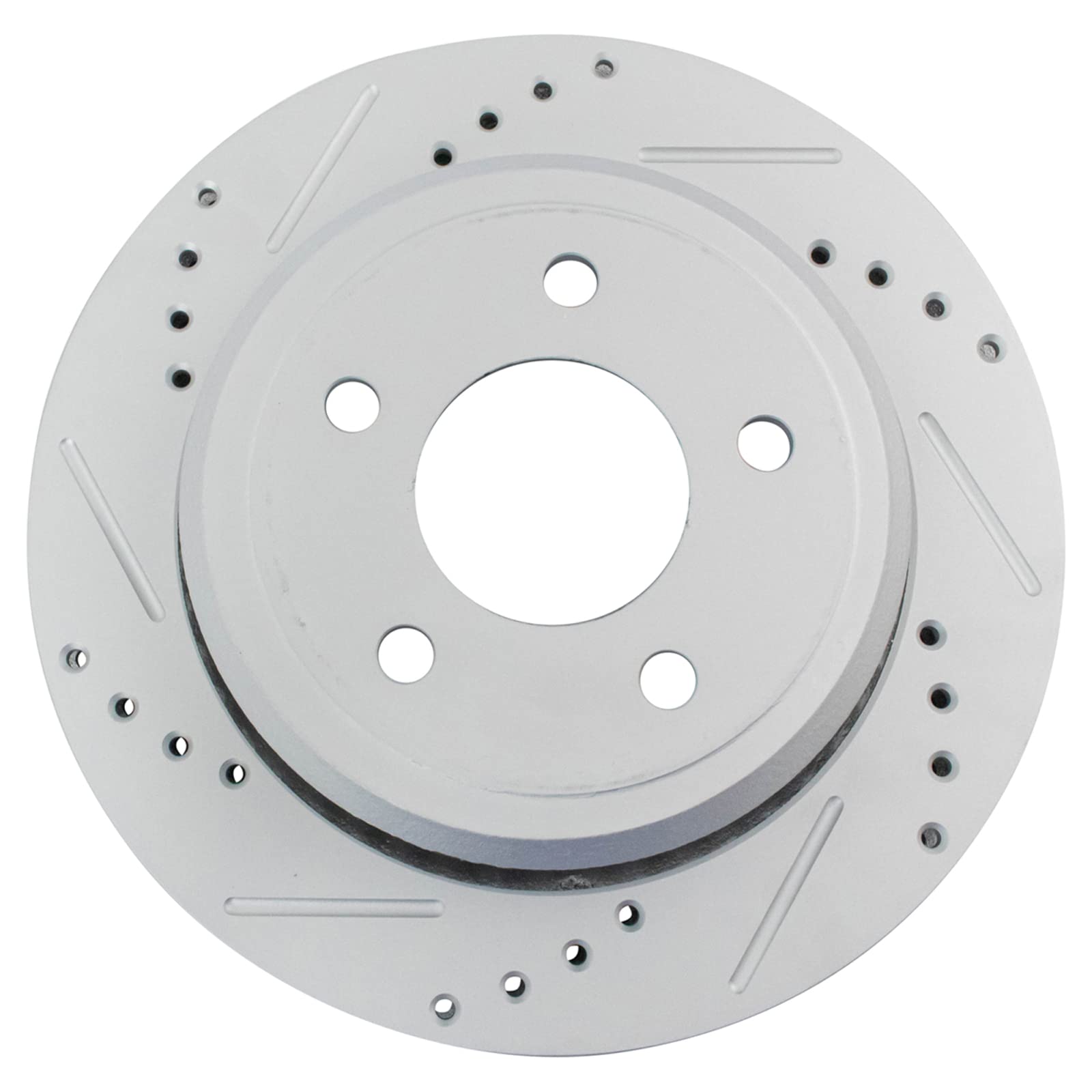 Trq Rear Performance Brake Rotors Set Premium G-Coated Cross Drilled & Slotted Compatible With 2003-2011 Ford Crown Victoria Mer