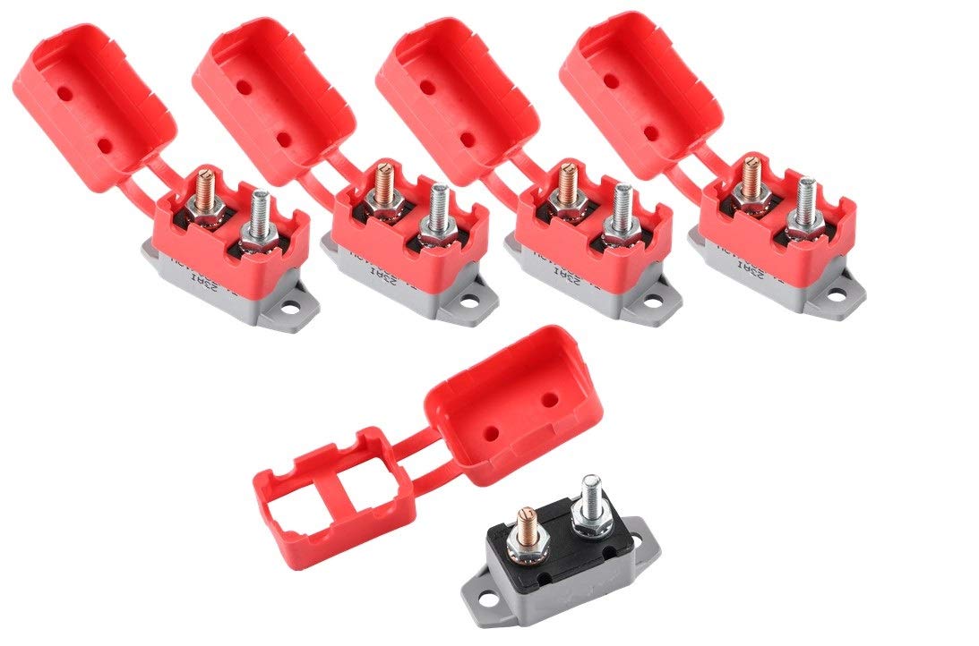 GLOSO E518 Stud Type Circuit Breakers, Lengthwise Bracket, Auto Reset (T1) - 5 Pack (5A)